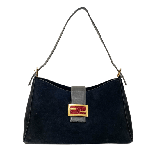 FENDI Suede Black Hobo Shoulder Bag, in , Sold by HIVE PRELOVED - Shoulder Bags, ,