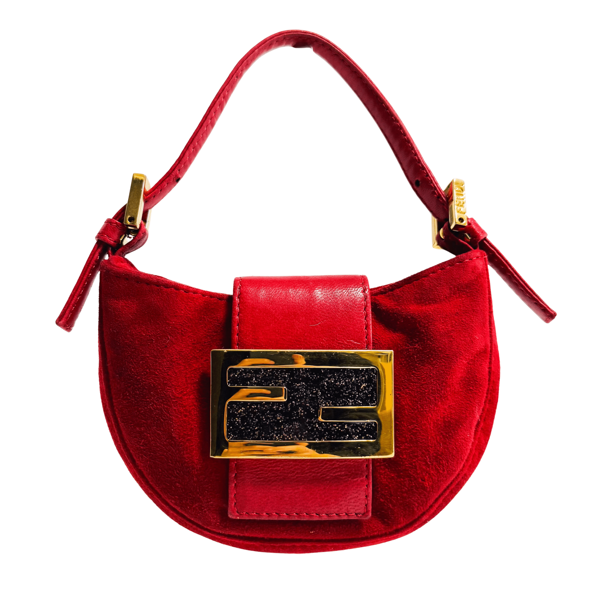 FENDI Vintage Croissant Red Suede Shoulder Bag, in , Sold by HIVE PRELOVED - Shoulder Bags, ,
