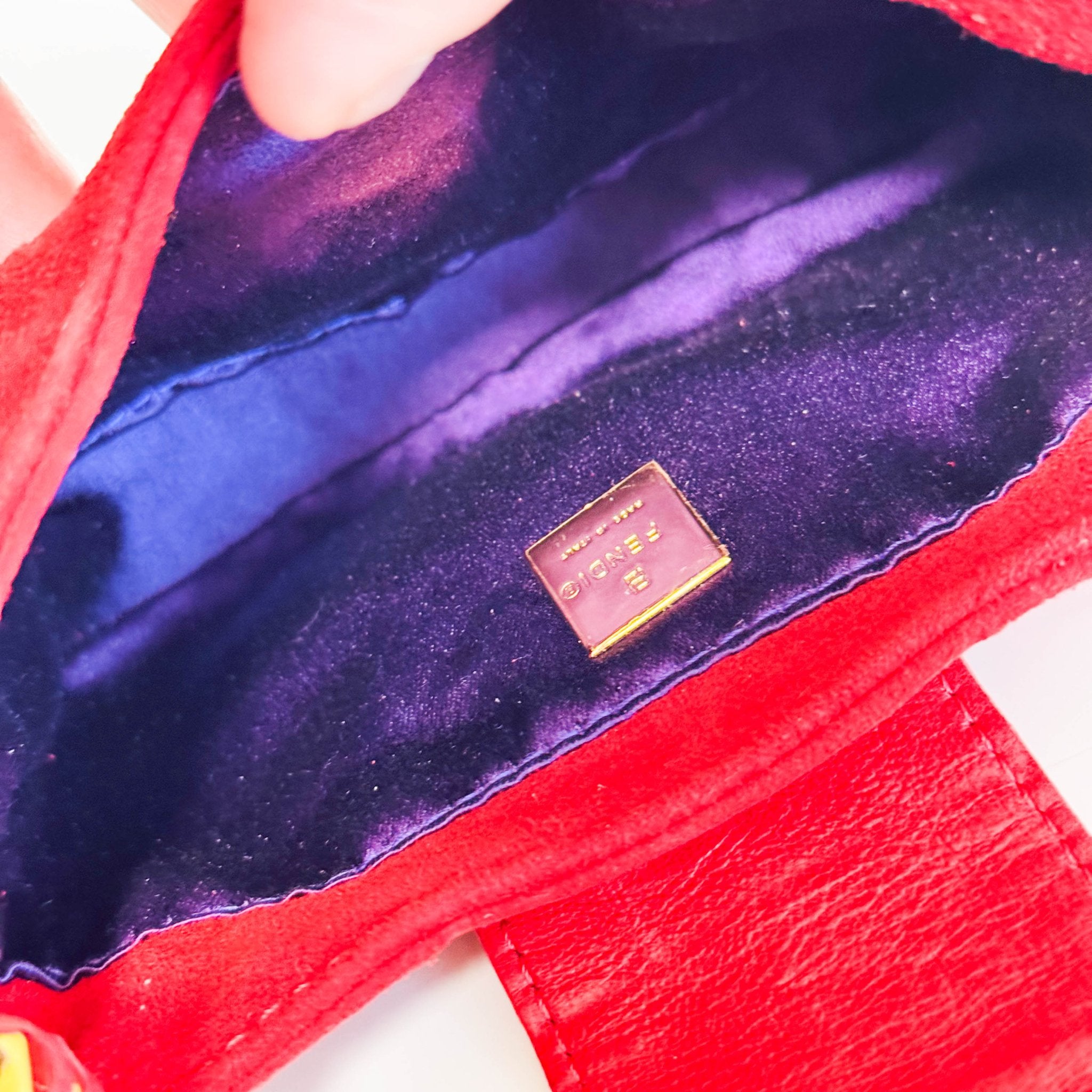 FENDI Vintage Croissant Red Suede Shoulder Bag, in , Sold by HIVE PRELOVED - Shoulder Bags, ,