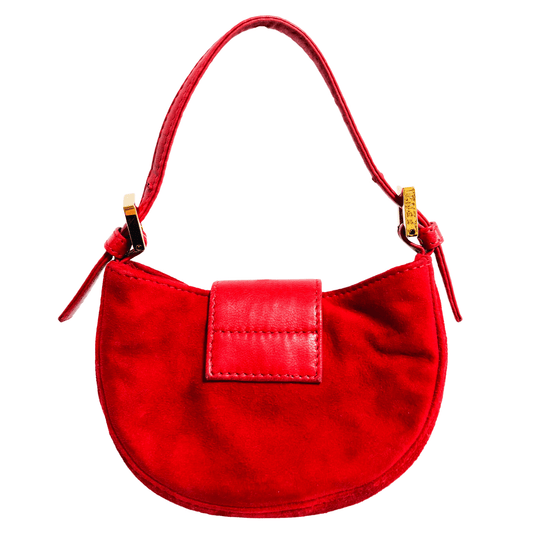 FENDI Vintage Croissant Red Suede Shoulder Bag, in , Sold by HIVE PRELOVED - Shoulder Bags, ,