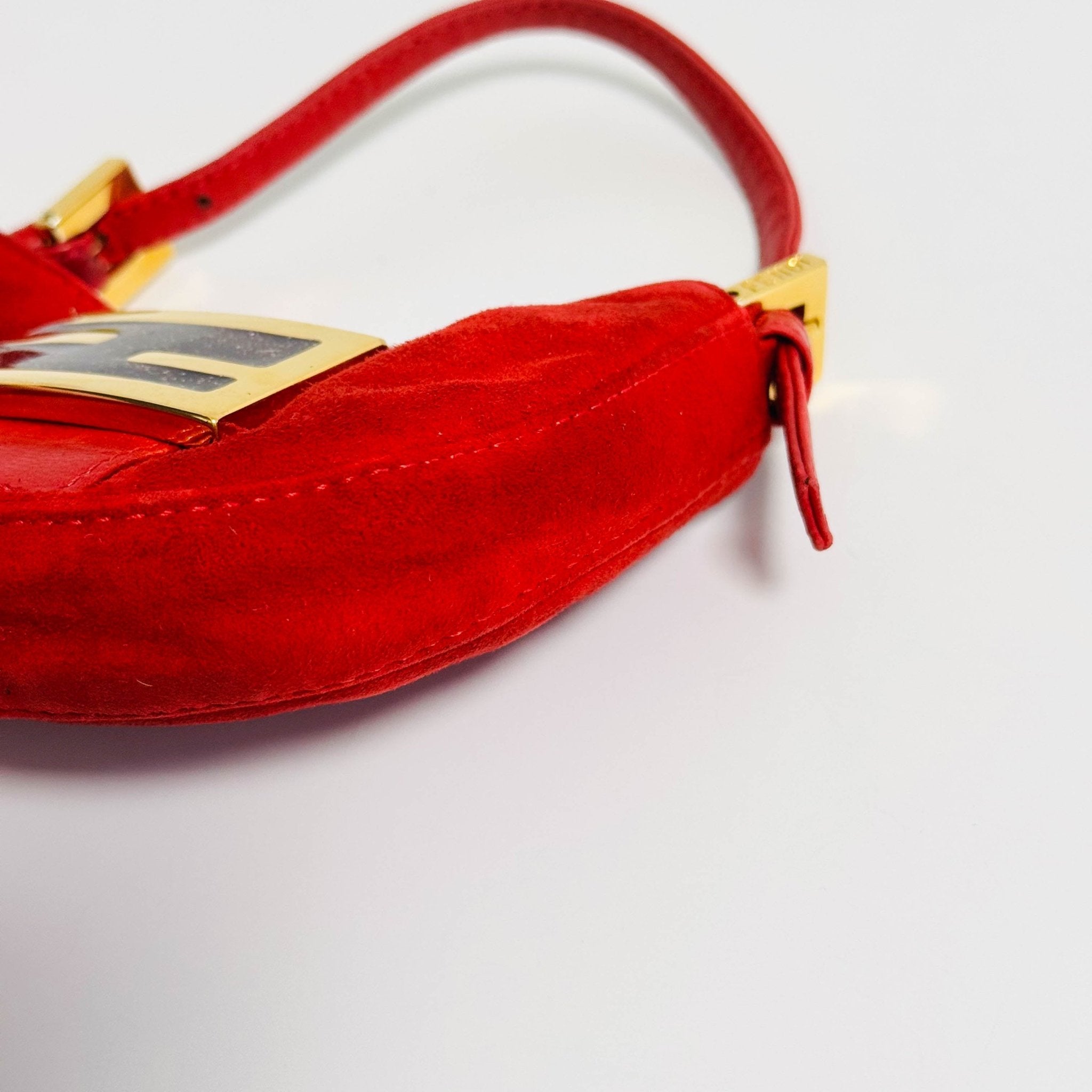 FENDI Vintage Croissant Red Suede Shoulder Bag, in , Sold by HIVE PRELOVED - Shoulder Bags, ,
