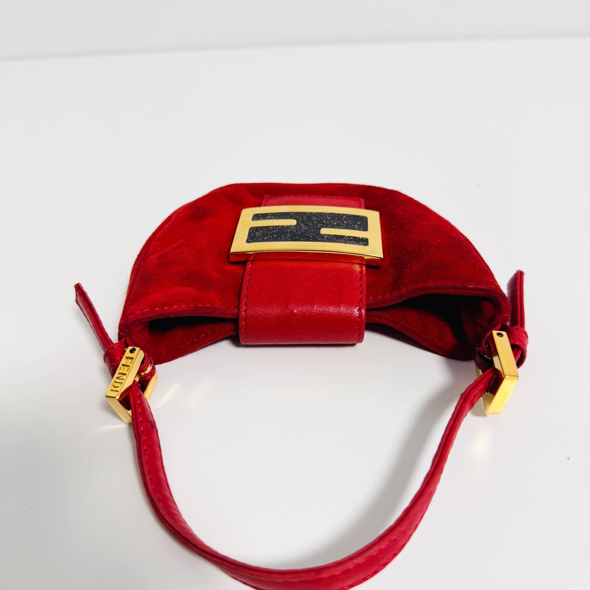 FENDI Vintage Croissant Red Suede Shoulder Bag, in , Sold by HIVE PRELOVED - Shoulder Bags, ,