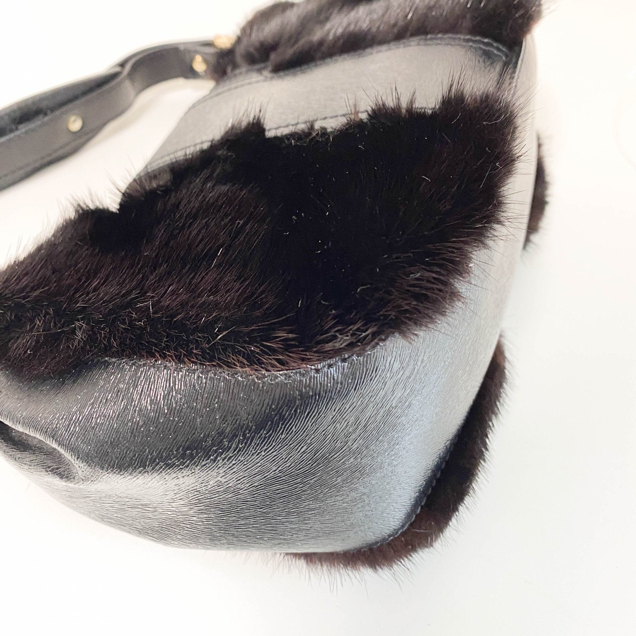 FENDI Vintage Hobo Fur Dark Brown Leather Shoulder Bag, in , Sold by HIVE PRELOVED - Shoulder Bags, ,