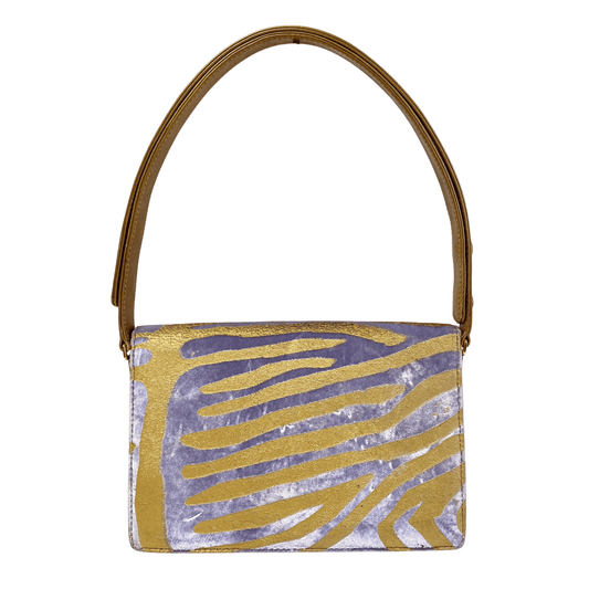 FENDI Vintage Purple Velvet Brown Leather Shoulder Bag, in , Sold by HIVE PRELOVED - Shoulder Bags, ,