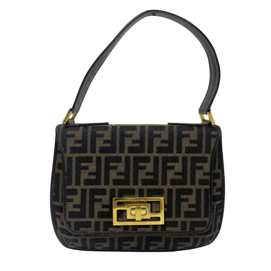 FENDI Vintage Zucca Canvas Shoulder Bag with Gold Hardware, in , Sold by HIVE PRELOVED - Shoulder Bags, ,