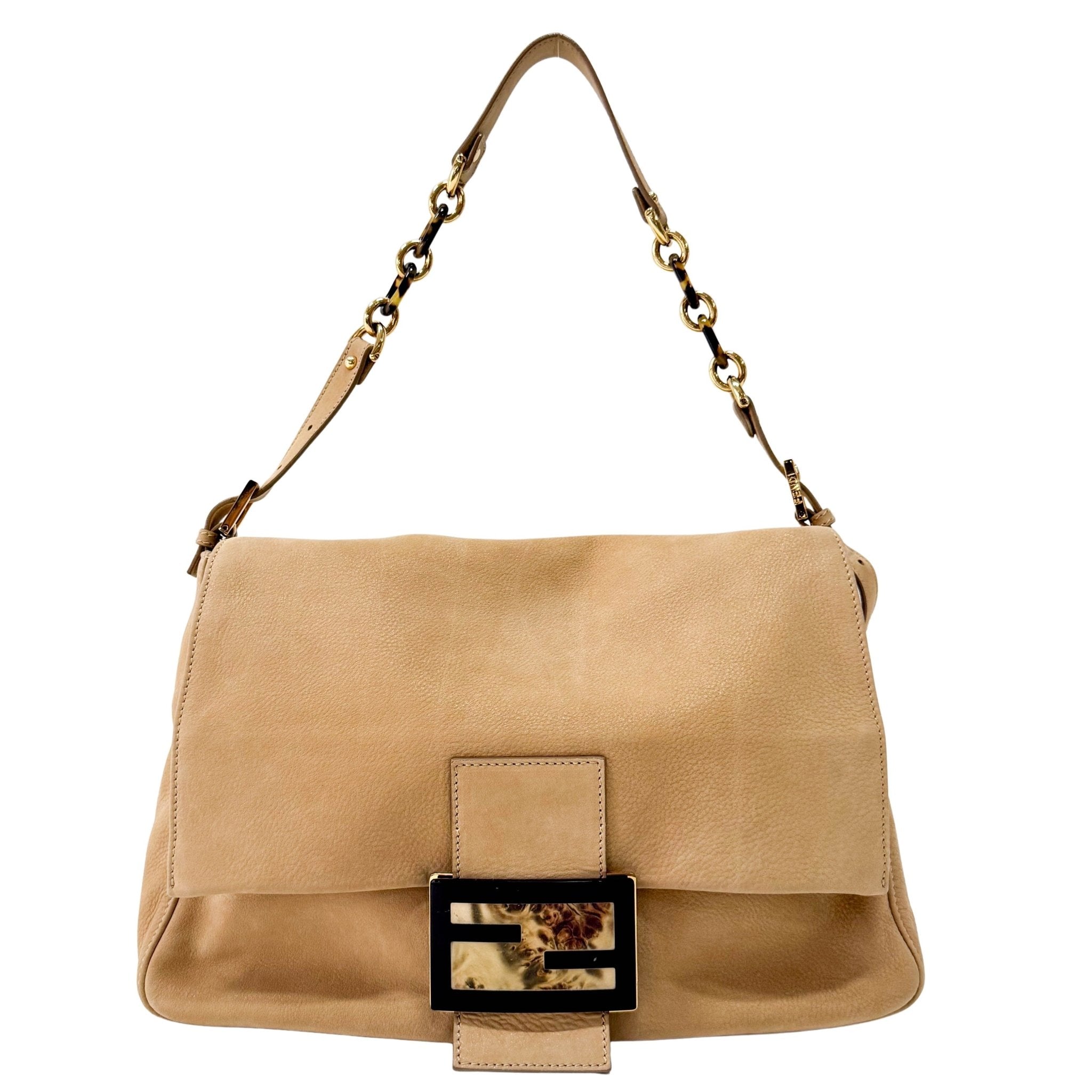 FENDI Vitello Savana Big Mamma Baguette Caramello Tartaruga Natural, in , Sold by HIVE PRELOVED - Shoulder Bags, ,