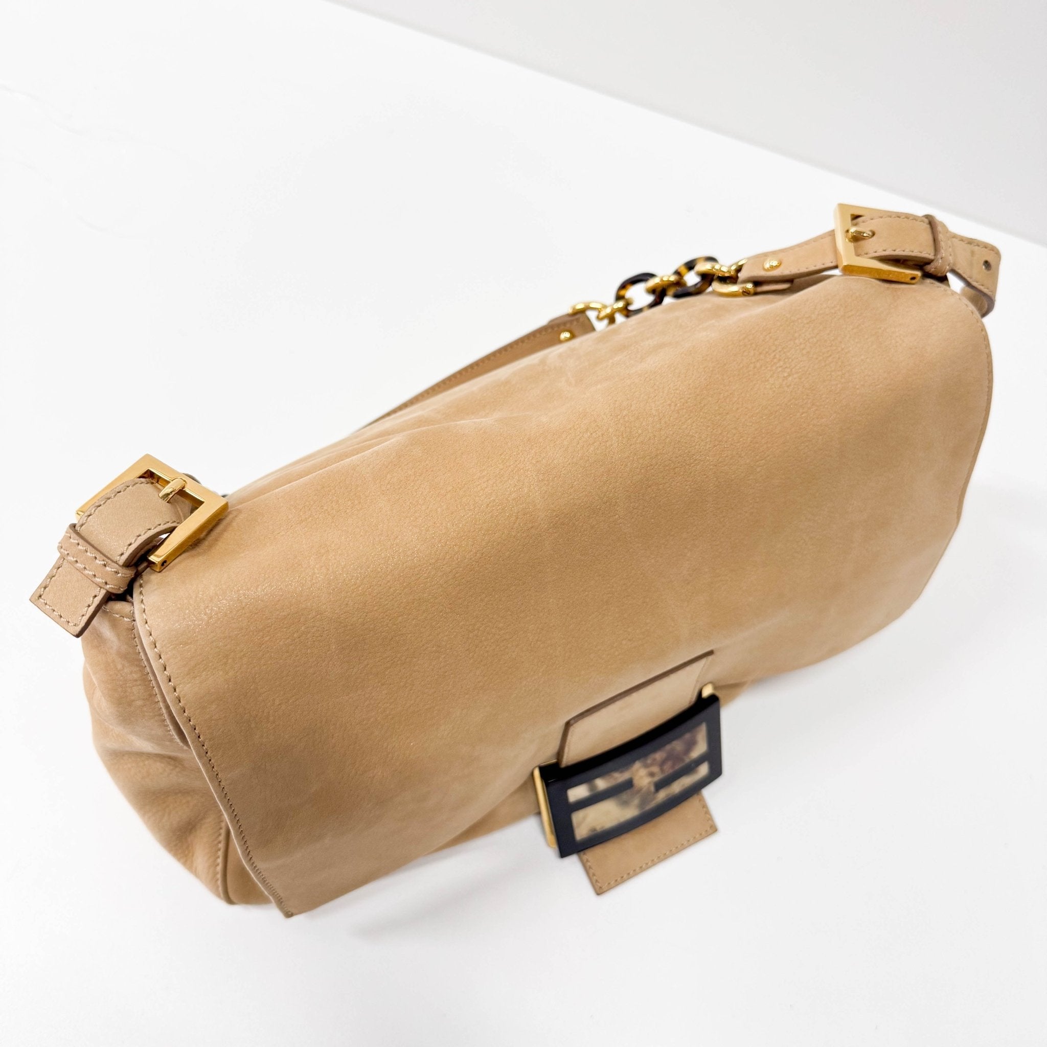 FENDI Vitello Savana Big Mamma Baguette Caramello Tartaruga Natural, in , Sold by HIVE PRELOVED - Shoulder Bags, ,