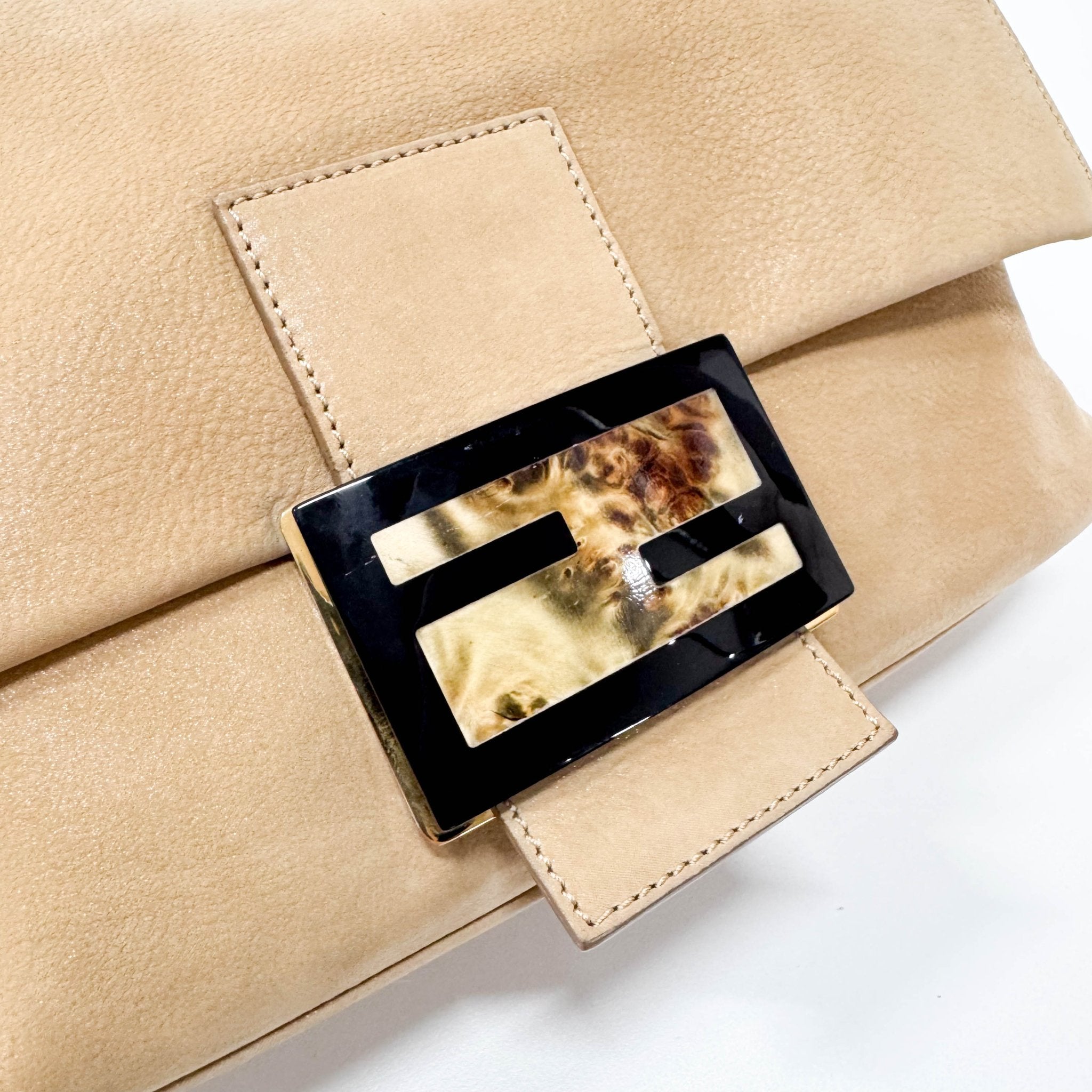 FENDI Vitello Savana Big Mamma Baguette Caramello Tartaruga Natural, in , Sold by HIVE PRELOVED - Shoulder Bags, ,