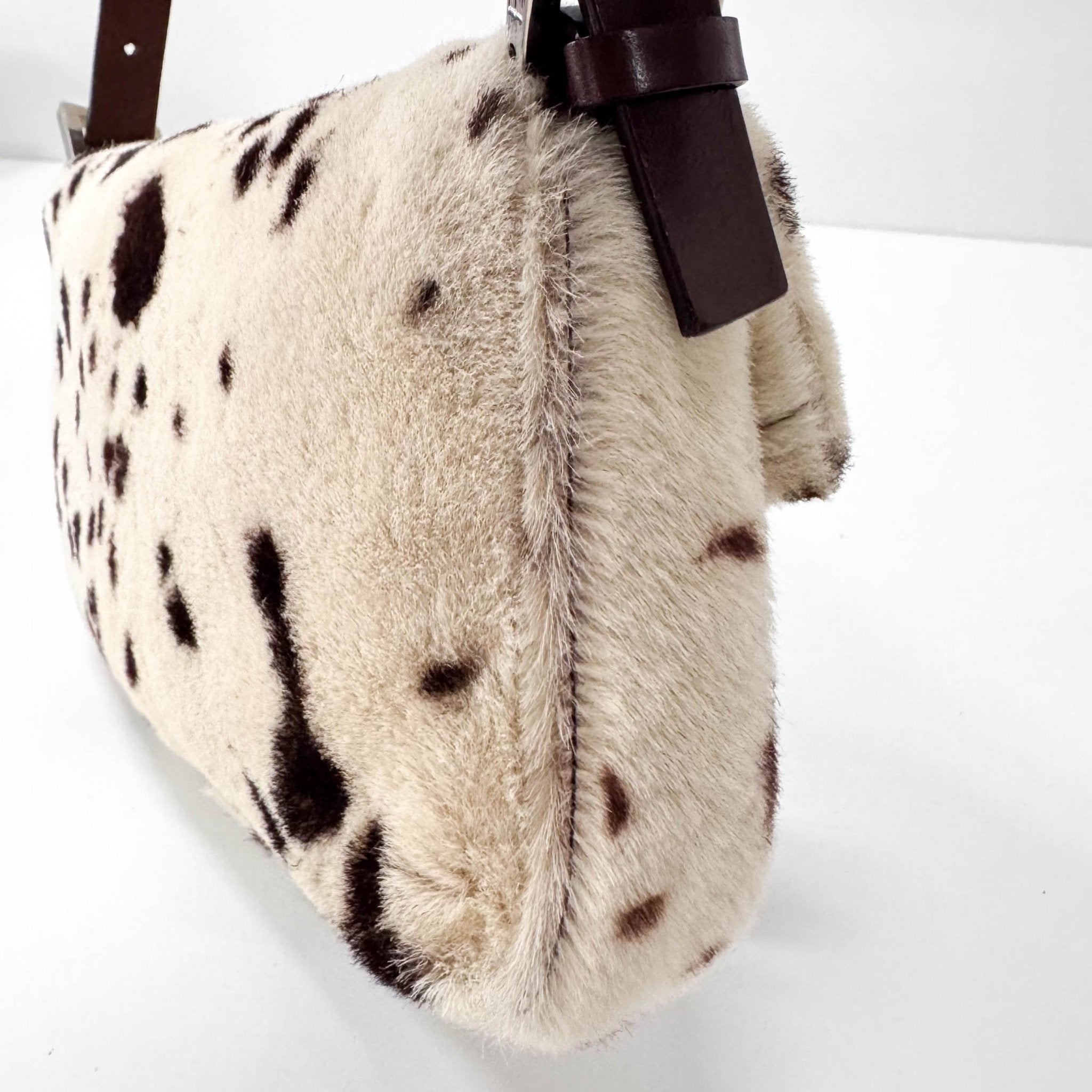 FENDI White Sheep Fur Baguette Shoulder Bag, in , Sold by HIVE PRELOVED - Shoulder Bags, ,