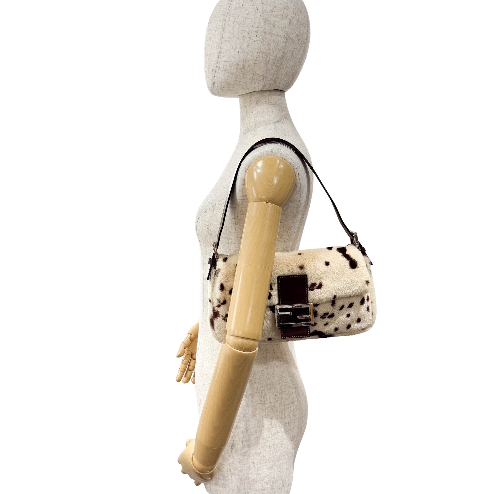 FENDI White Sheep Fur Baguette Shoulder Bag, in , Sold by HIVE PRELOVED - Shoulder Bags, ,