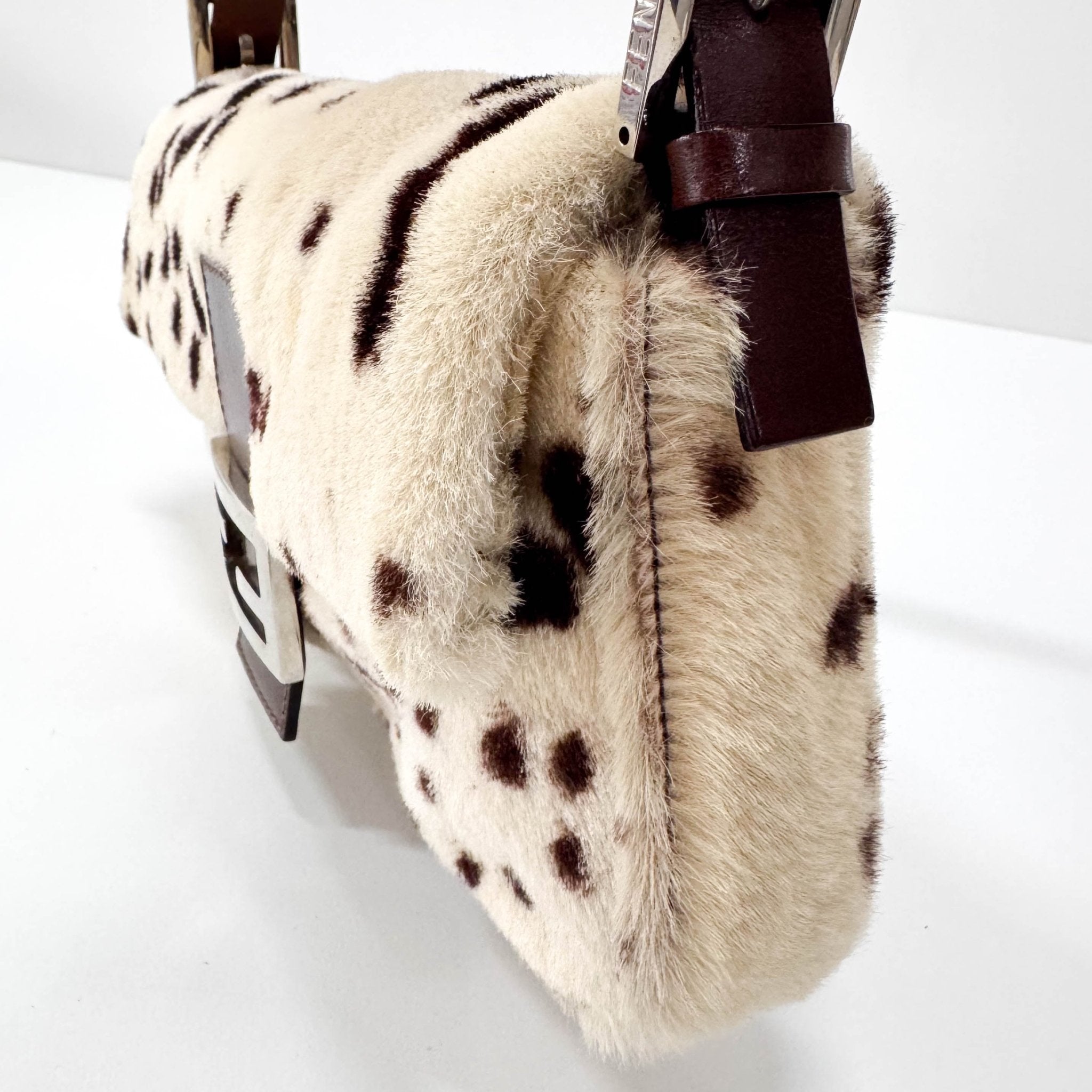 FENDI White Sheep Fur Baguette Shoulder Bag, in , Sold by HIVE PRELOVED - Shoulder Bags, ,