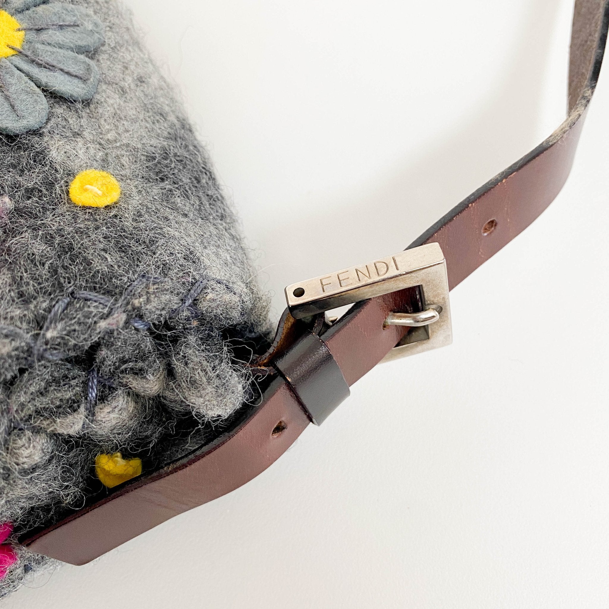 FENDI Wool Baguette with Embroidery Shoulder Bag, in , Sold by HIVE PRELOVED - Shoulder Bags, ,