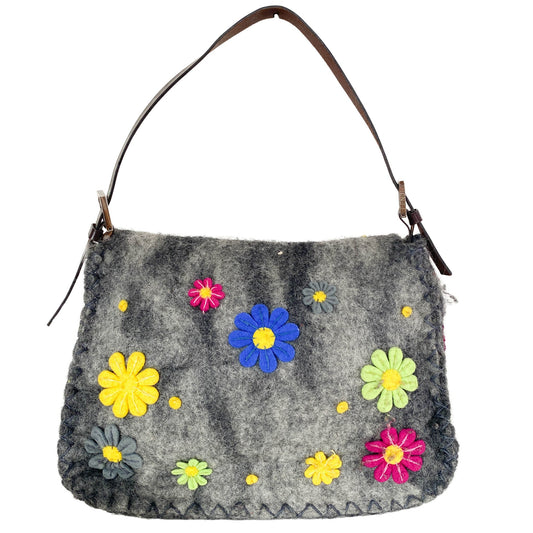 FENDI Wool Baguette with Embroidery Shoulder Bag, in , Sold by HIVE PRELOVED - Shoulder Bags, ,