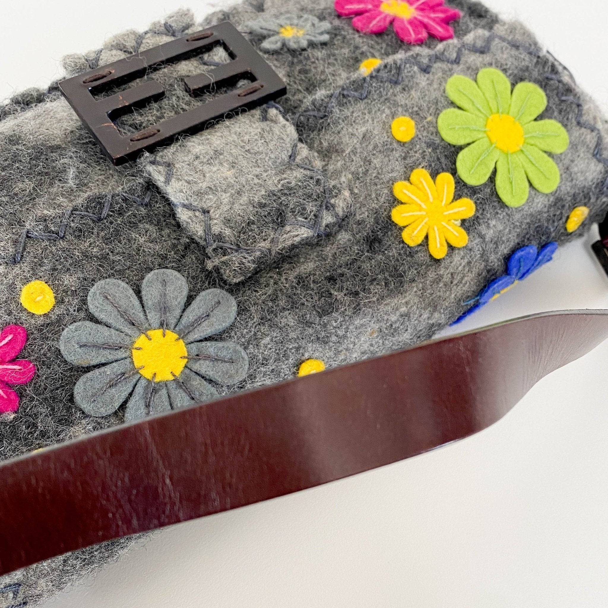 FENDI Wool Baguette with Embroidery Shoulder Bag, in , Sold by HIVE PRELOVED - Shoulder Bags, ,