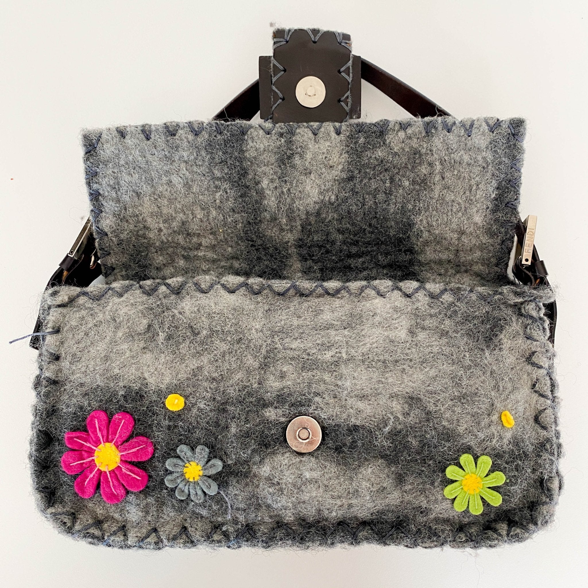 FENDI Wool Baguette with Embroidery Shoulder Bag, in , Sold by HIVE PRELOVED - Shoulder Bags, ,