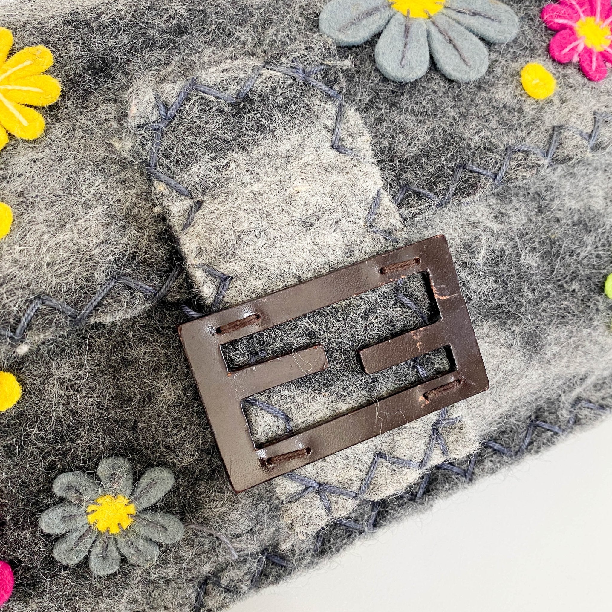 FENDI Wool Baguette with Embroidery Shoulder Bag, in , Sold by HIVE PRELOVED - Shoulder Bags, ,