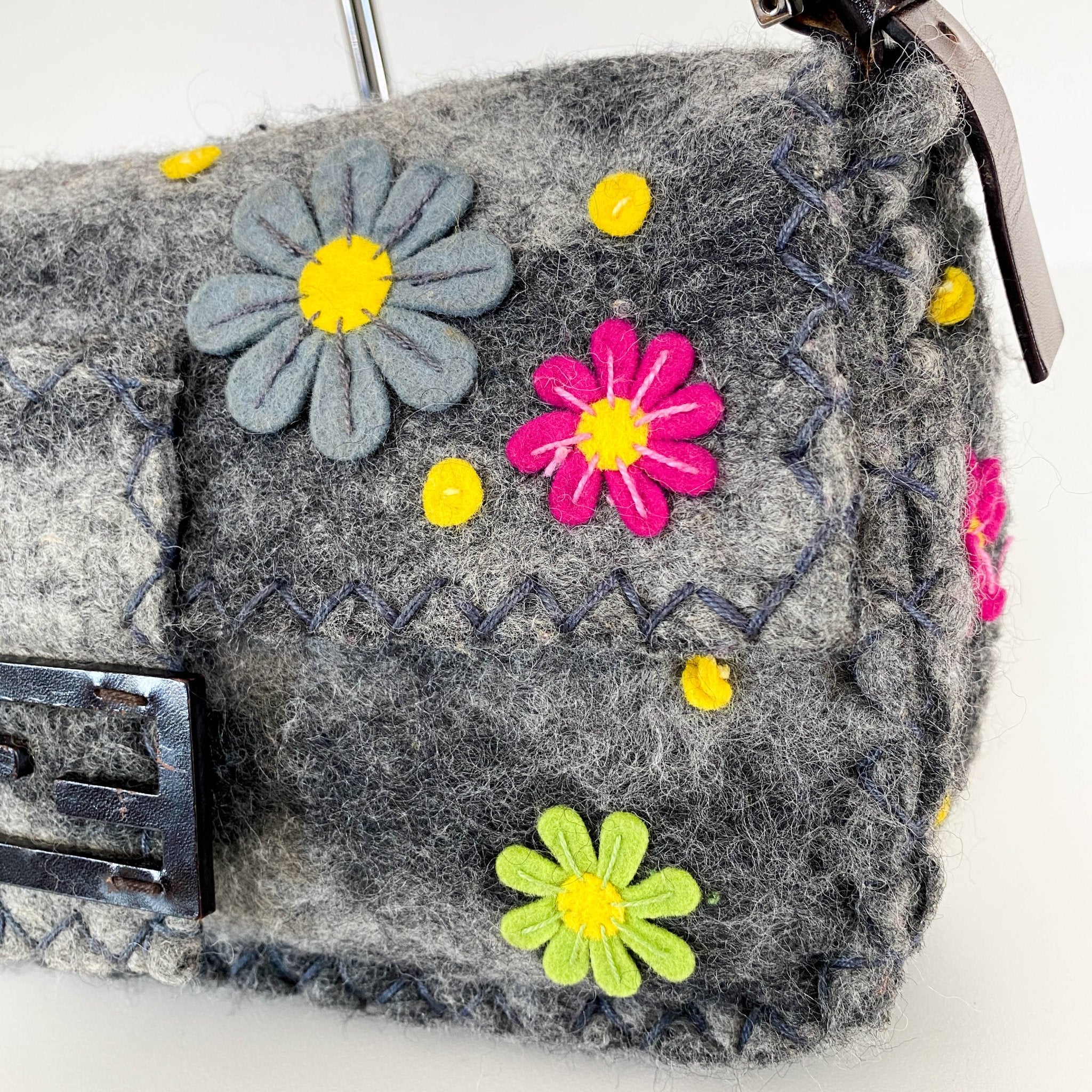 FENDI Wool Baguette with Embroidery Shoulder Bag, in , Sold by HIVE PRELOVED - Shoulder Bags, ,