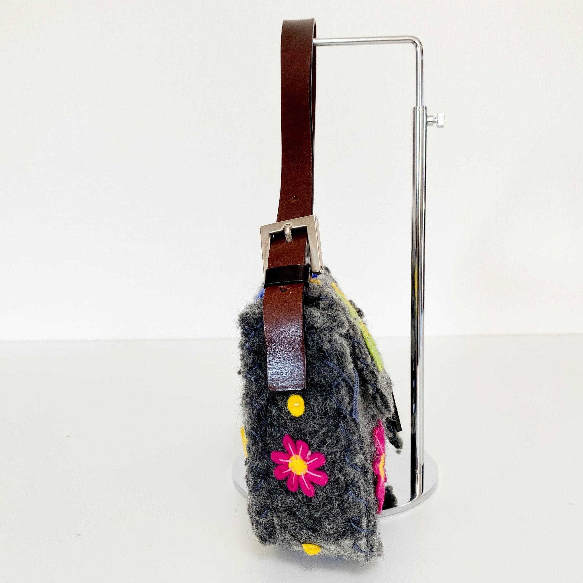 FENDI Wool Baguette with Embroidery Shoulder Bag, in , Sold by HIVE PRELOVED - Shoulder Bags, ,