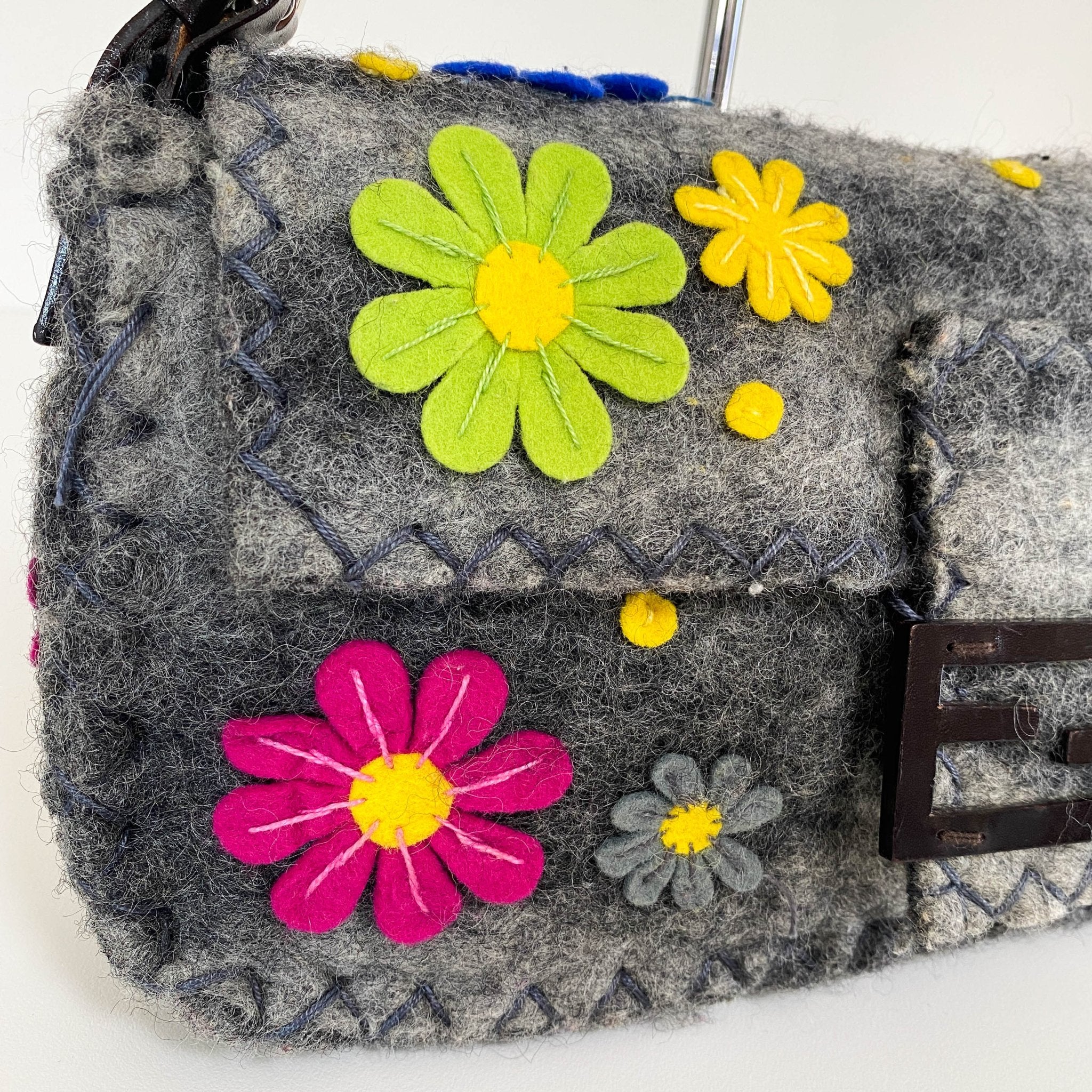 FENDI Wool Baguette with Embroidery Shoulder Bag, in , Sold by HIVE PRELOVED - Shoulder Bags, ,