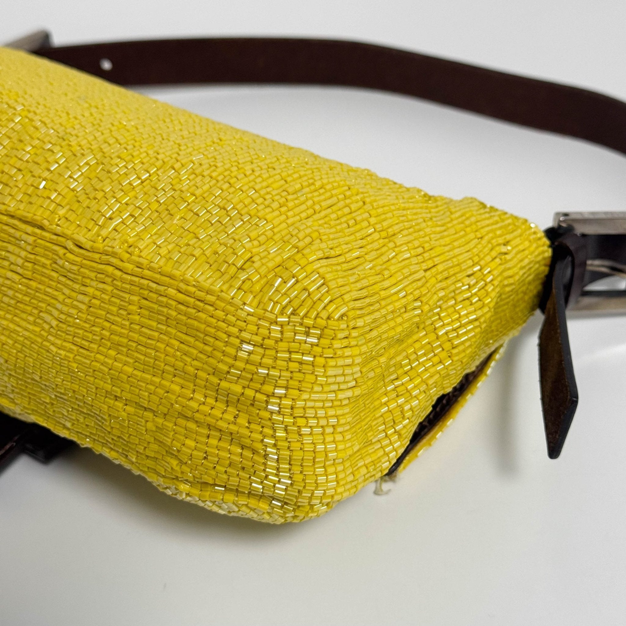 FENDI Yellow Beaded Baguette Shoulder Bag, in , Sold by HIVE PRELOVED - Shoulder Bags, ,