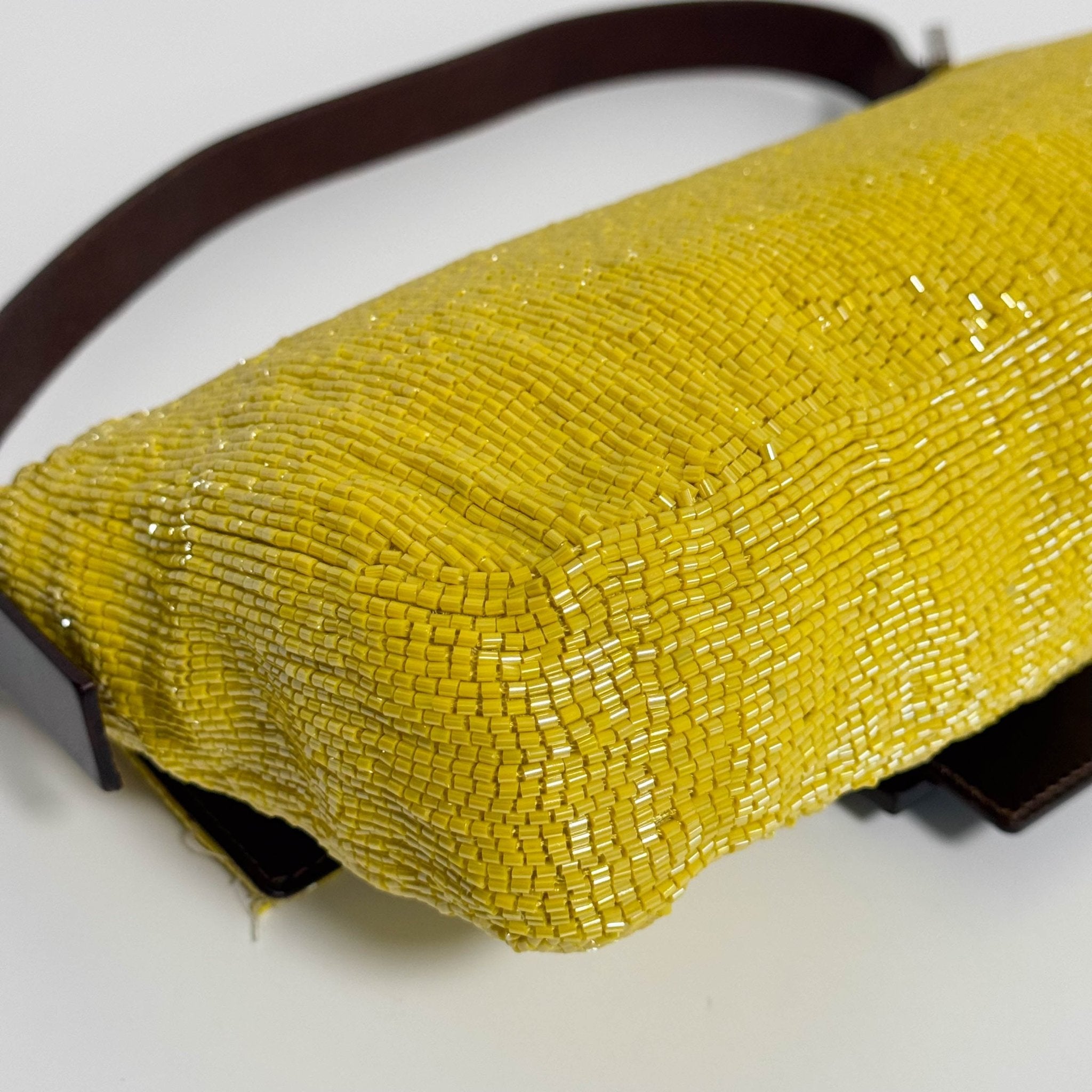 FENDI Yellow Beaded Baguette Shoulder Bag, in , Sold by HIVE PRELOVED - Shoulder Bags, ,
