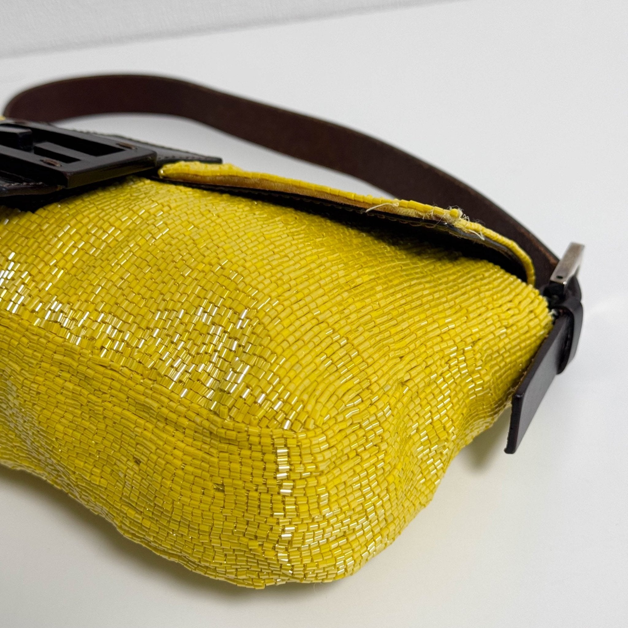FENDI Yellow Beaded Baguette Shoulder Bag, in , Sold by HIVE PRELOVED - Shoulder Bags, ,