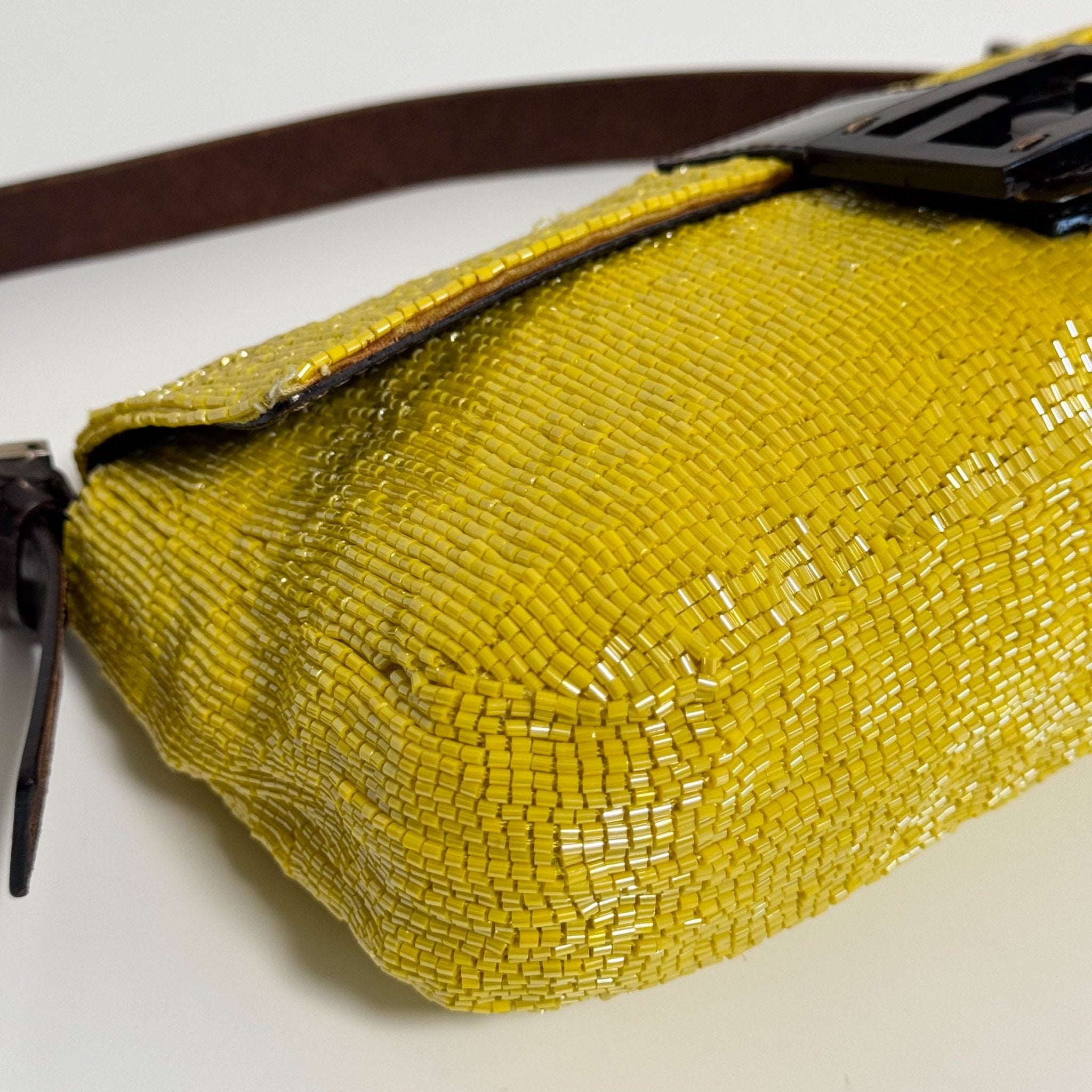 FENDI Yellow Beaded Baguette Shoulder Bag, in , Sold by HIVE PRELOVED - Shoulder Bags, ,
