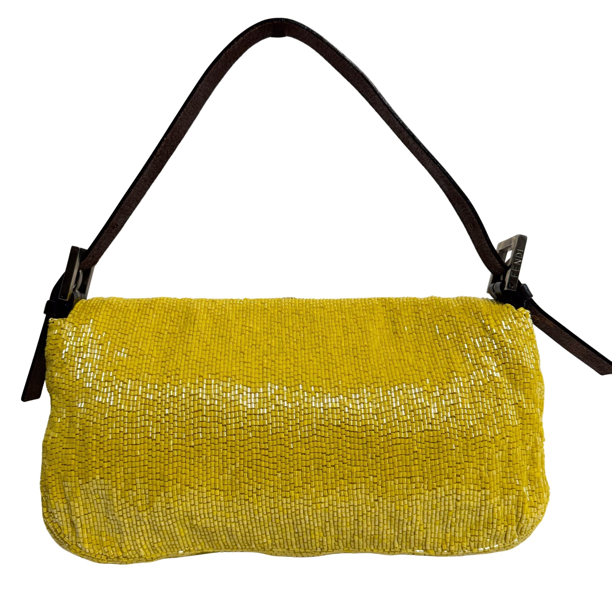 FENDI Yellow Beaded Baguette Shoulder Bag, in , Sold by HIVE PRELOVED - Shoulder Bags, ,