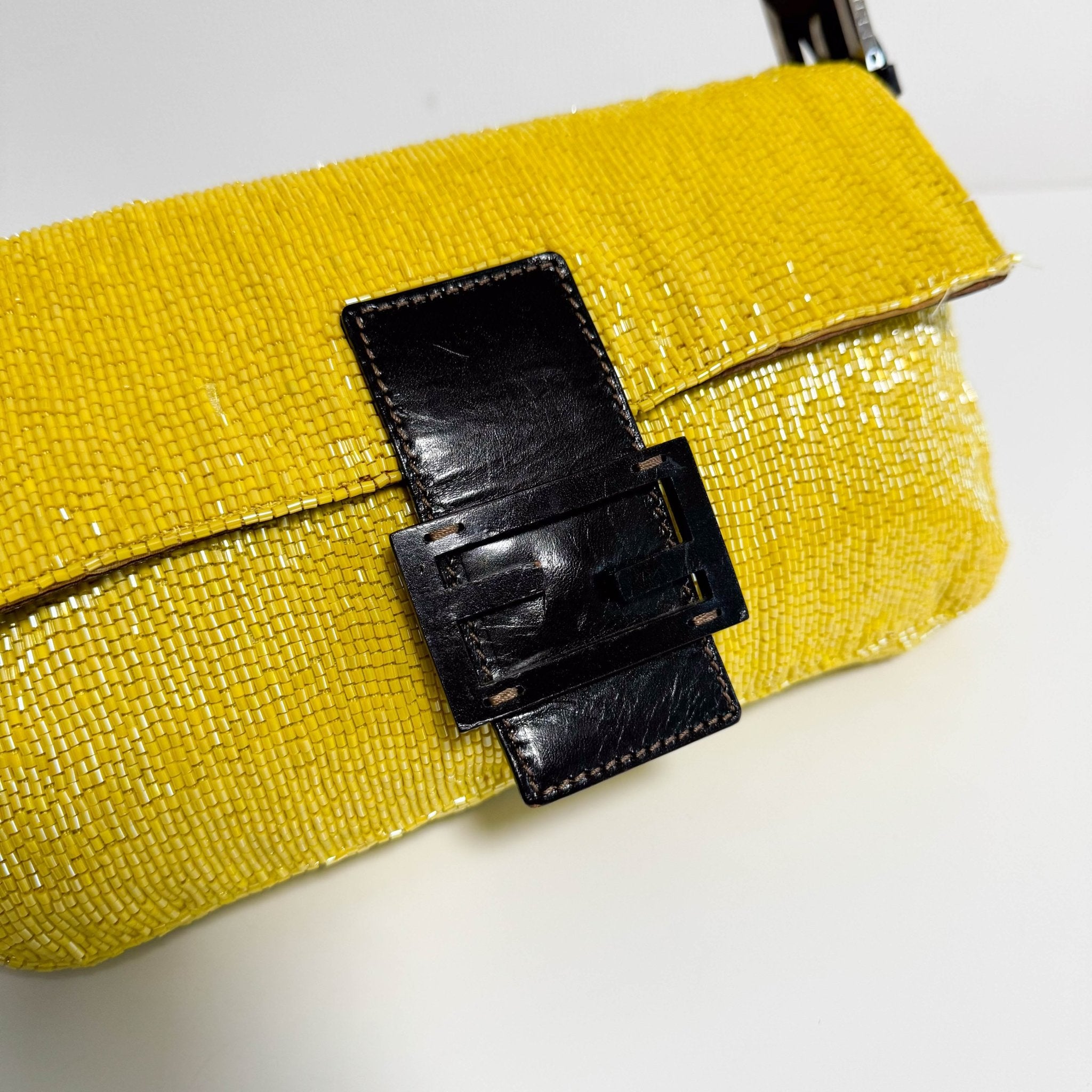 FENDI Yellow Beaded Baguette Shoulder Bag, in , Sold by HIVE PRELOVED - Shoulder Bags, ,