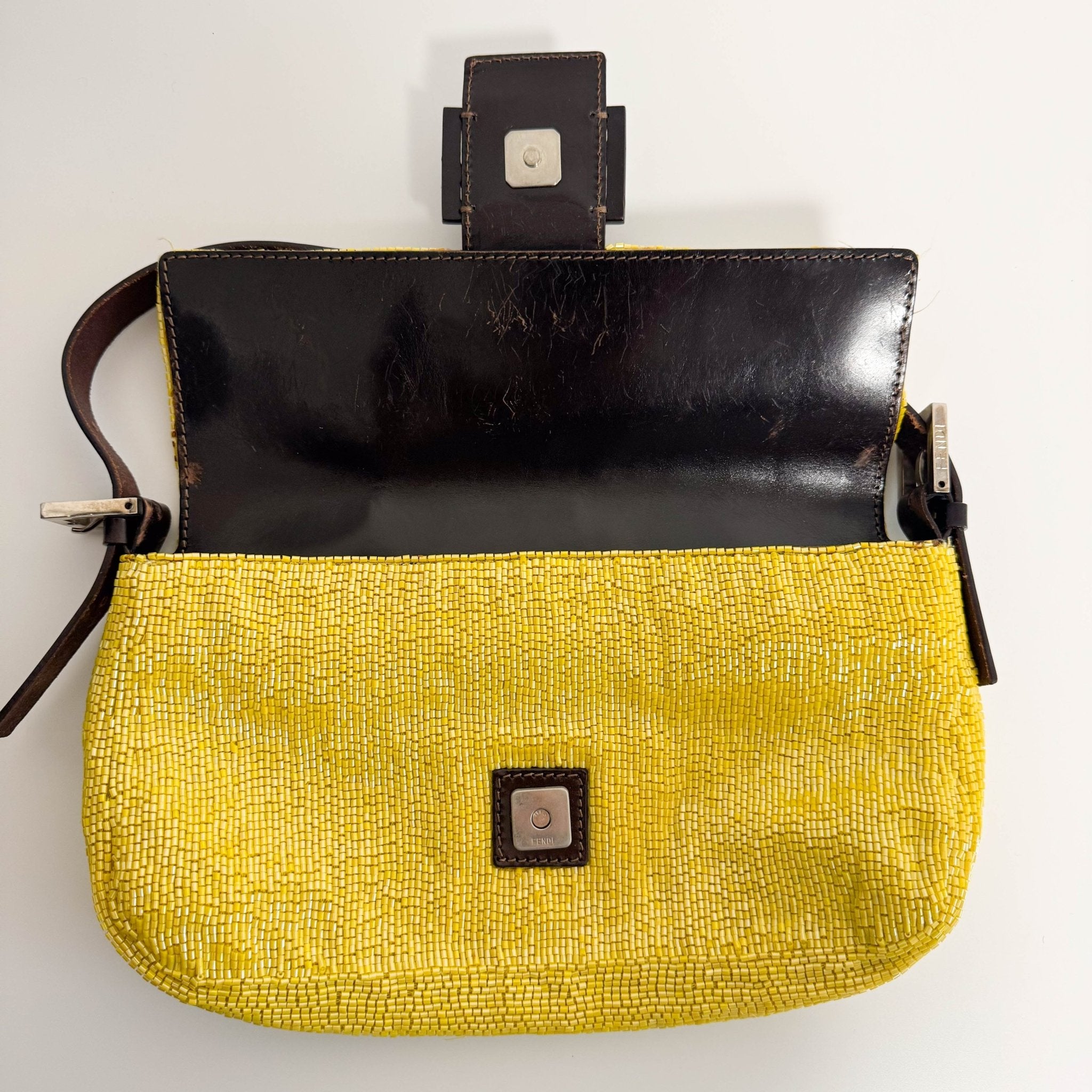 FENDI Yellow Beaded Baguette Shoulder Bag, in , Sold by HIVE PRELOVED - Shoulder Bags, ,