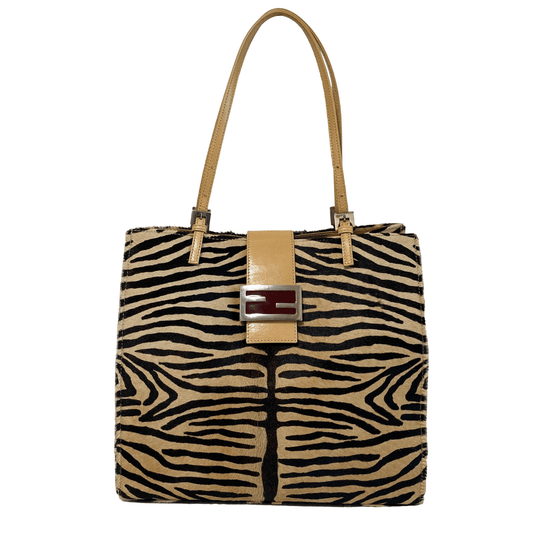FENDI Zebra Design Brown Pony Hair Tote Bag, in , Sold by HIVE PRELOVED - Shoulder Bags, ,