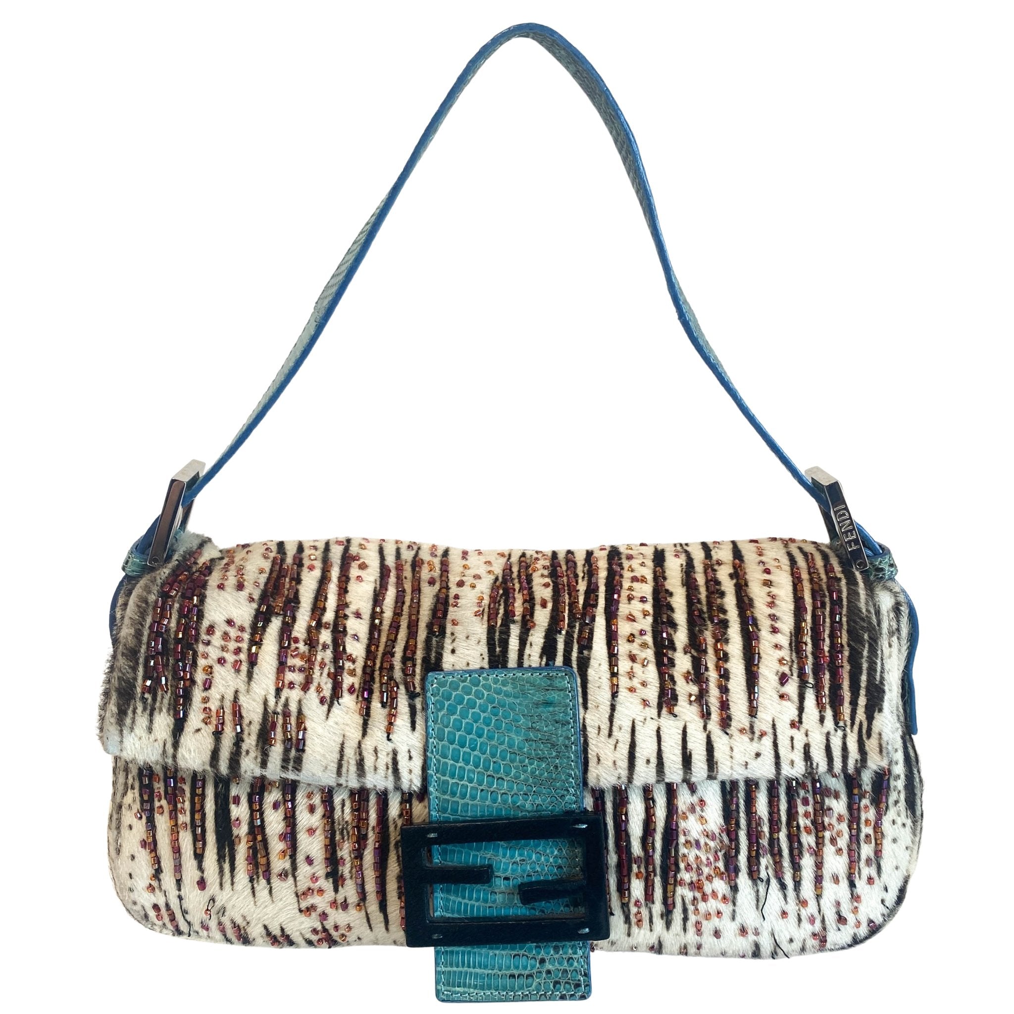 FENDI Zebra Design Pony Calf Hair with Beads Baguette Shoulder Bag, in , Sold by HIVE PRELOVED - Shoulder Bags, ,