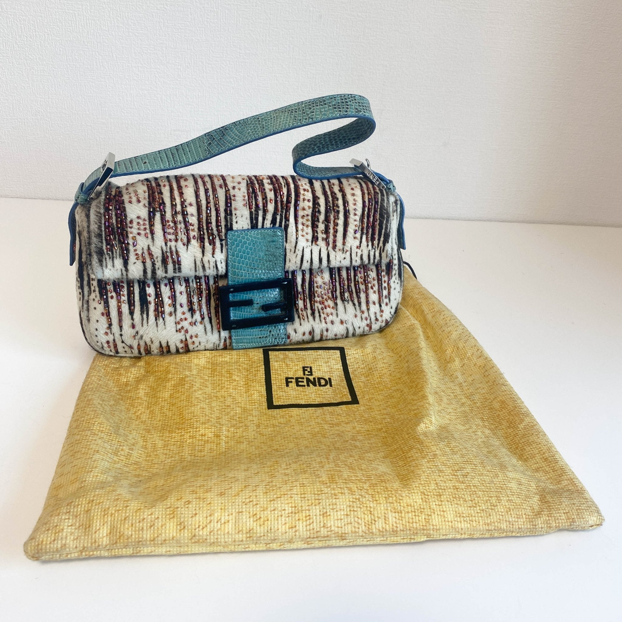 FENDI Zebra Design Pony Calf Hair with Beads Baguette Shoulder Bag, in , Sold by HIVE PRELOVED - Shoulder Bags, ,