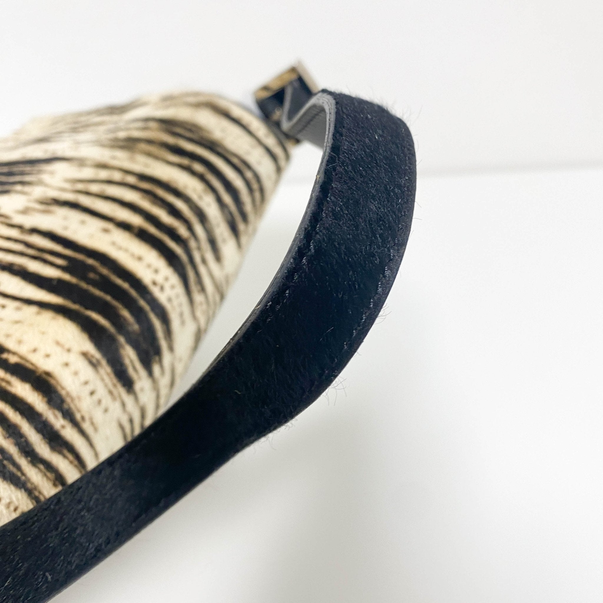 FENDI Zebra Print Pony Hair Baguette Mamma Black, in , Sold by HIVE PRELOVED - Handle Bags, ,