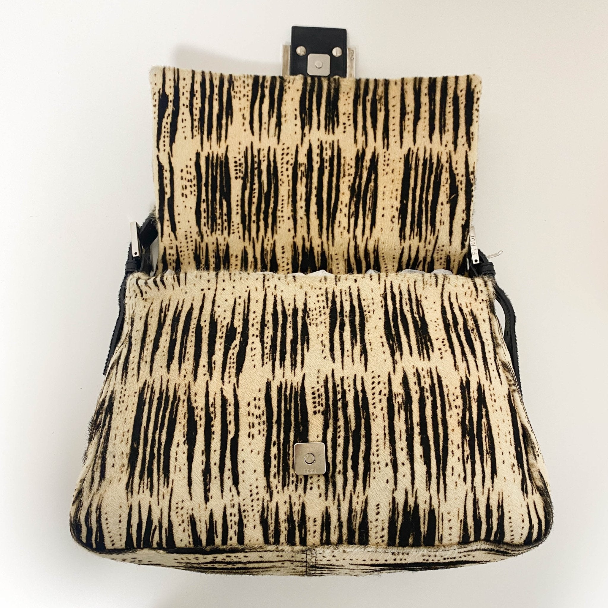 FENDI Zebra Print Pony Hair Baguette Mamma Black, in , Sold by HIVE PRELOVED - Handle Bags, ,