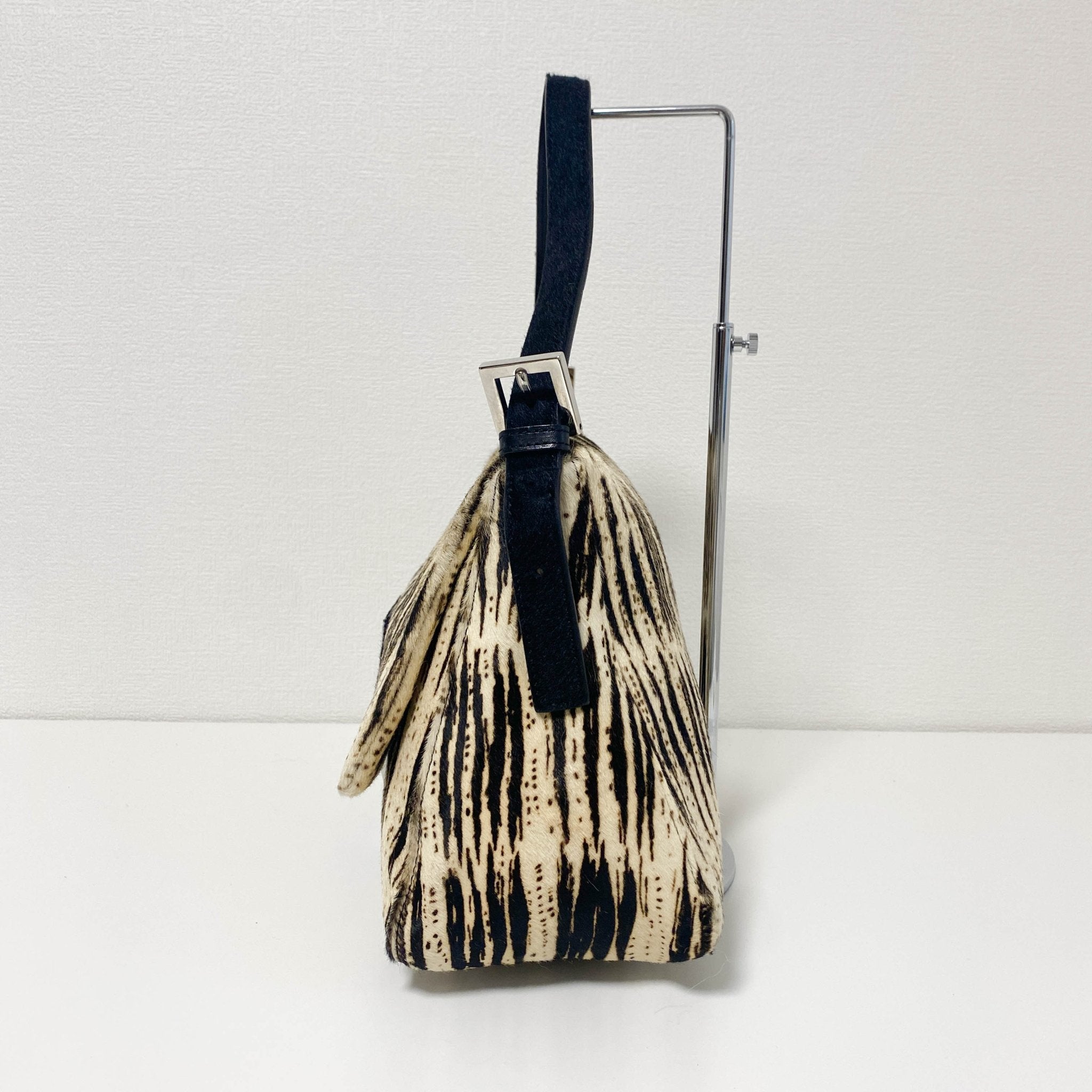 FENDI Zebra Print Pony Hair Baguette Mamma Black, in , Sold by HIVE PRELOVED - Handle Bags, ,