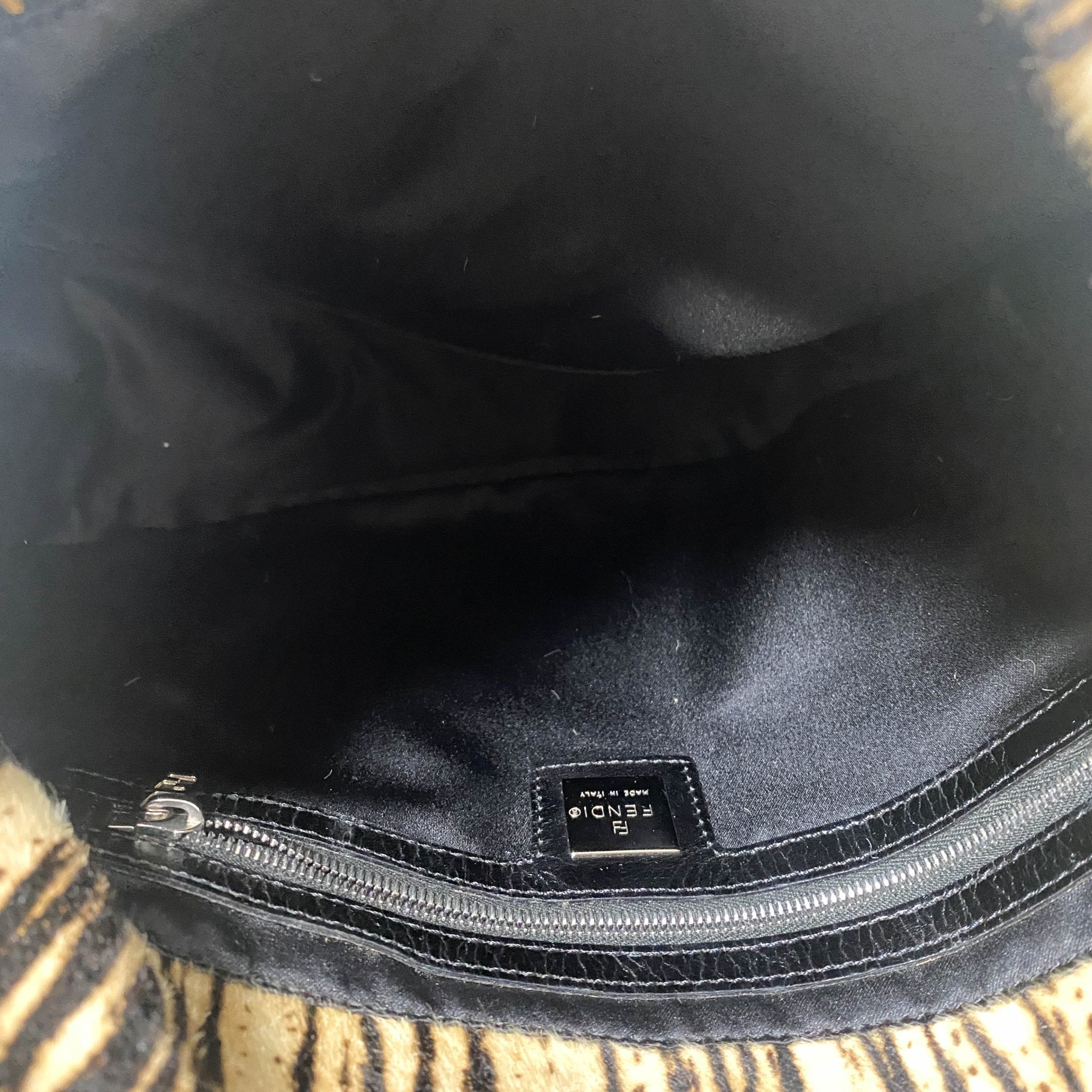 FENDI Zebra Print Pony Hair Baguette Mamma Black, in , Sold by HIVE PRELOVED - Handle Bags, ,