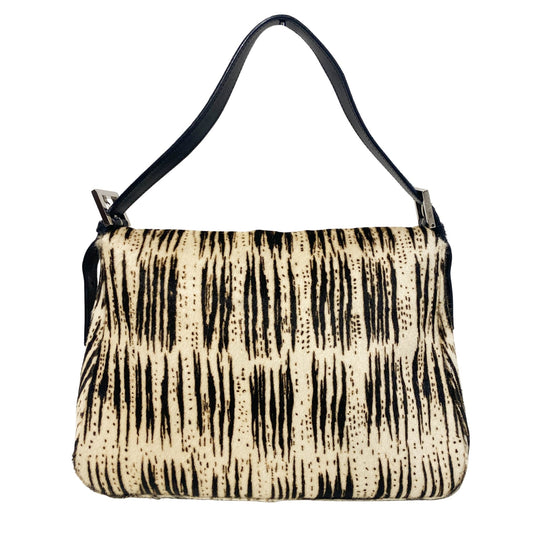 FENDI Zebra Print Pony Hair Baguette Mamma Black, in , Sold by HIVE PRELOVED - Handle Bags, ,