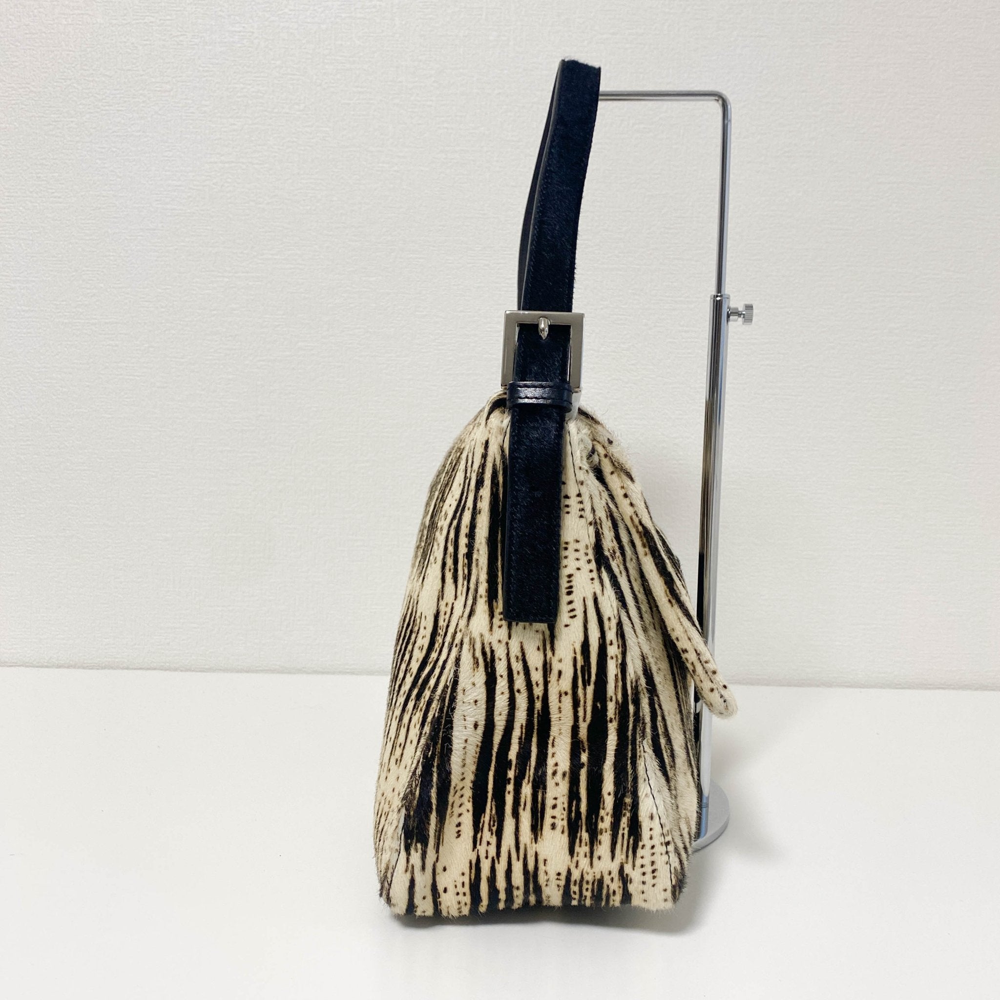FENDI Zebra Print Pony Hair Baguette Mamma Black, in , Sold by HIVE PRELOVED - Handle Bags, ,