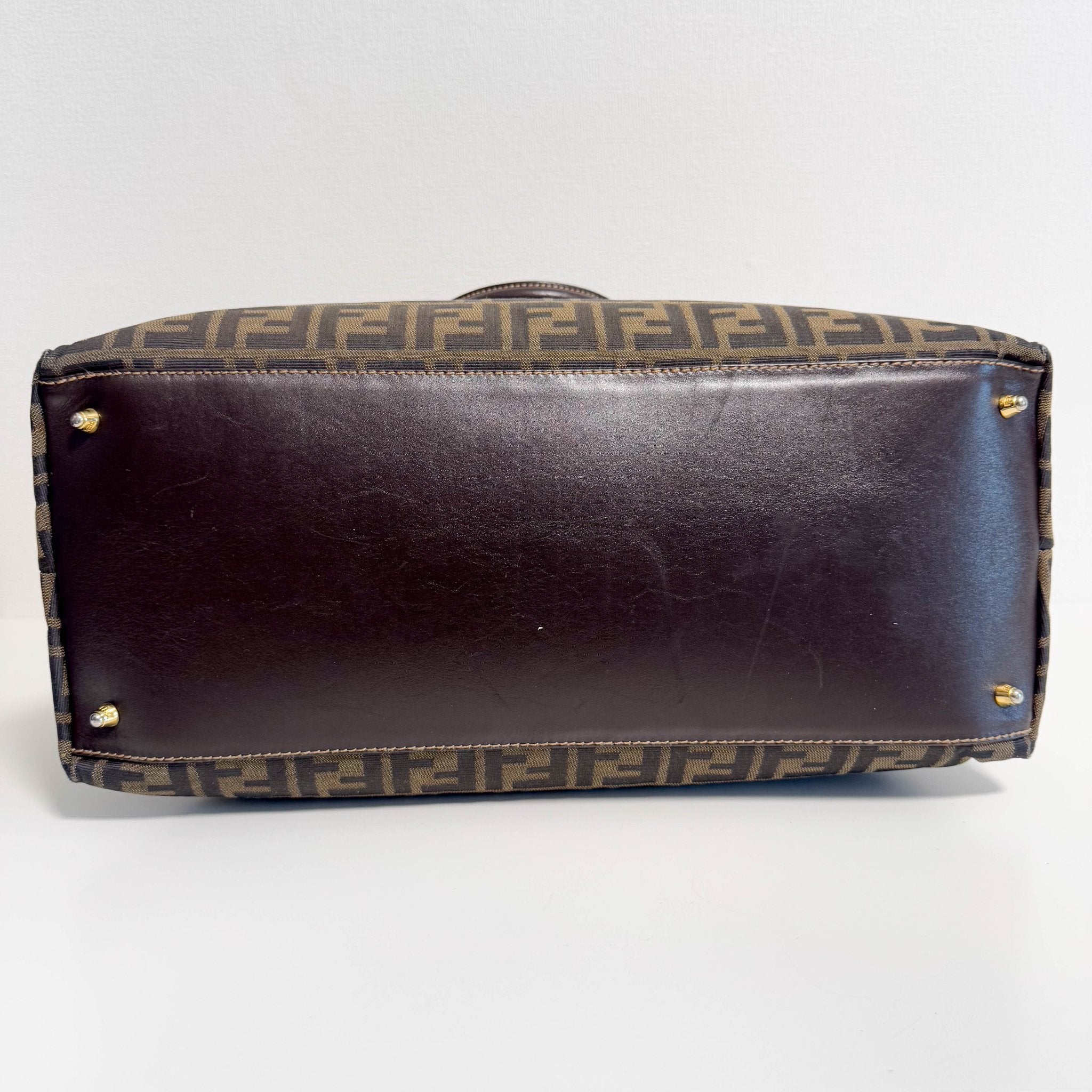 FENDI Zucca Brown Canvas Boston Bag Gold Hardware, in , Sold by HIVE PRELOVED - Travel bags, ,