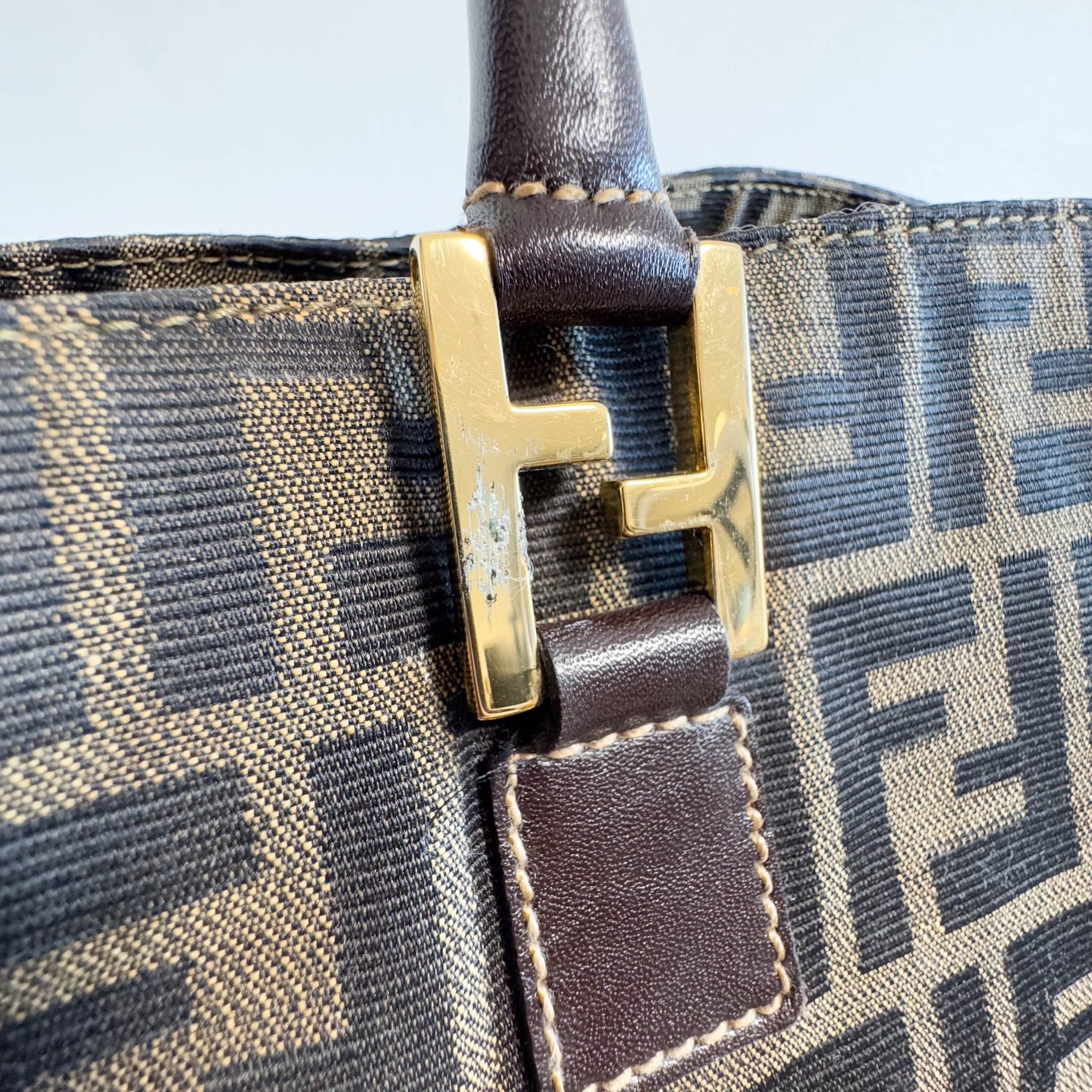 FENDI Zucca Brown Canvas Boston Bag Gold Hardware, in , Sold by HIVE PRELOVED - Travel bags, ,