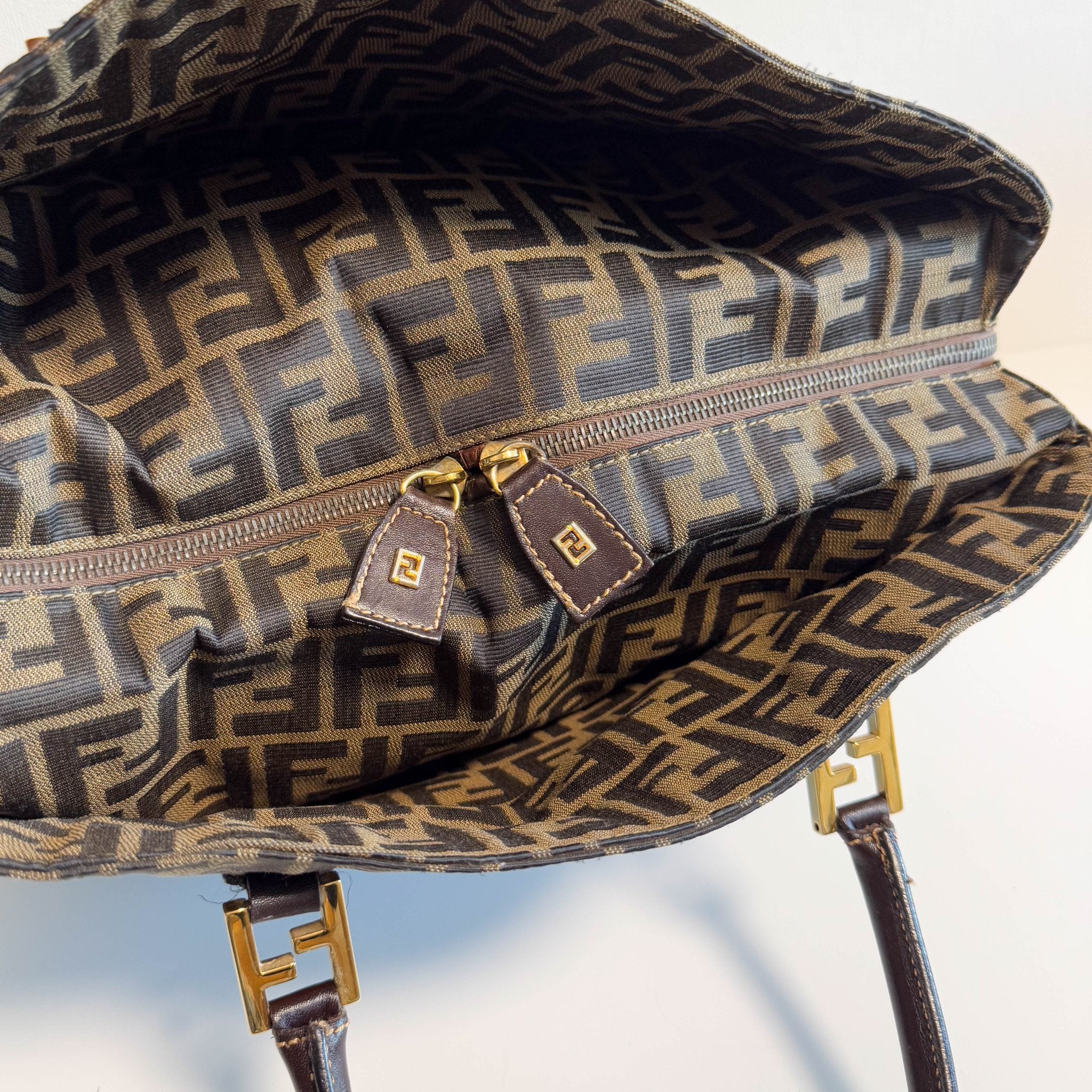 FENDI Zucca Brown Canvas Boston Bag Gold Hardware, in , Sold by HIVE PRELOVED - Travel bags, ,