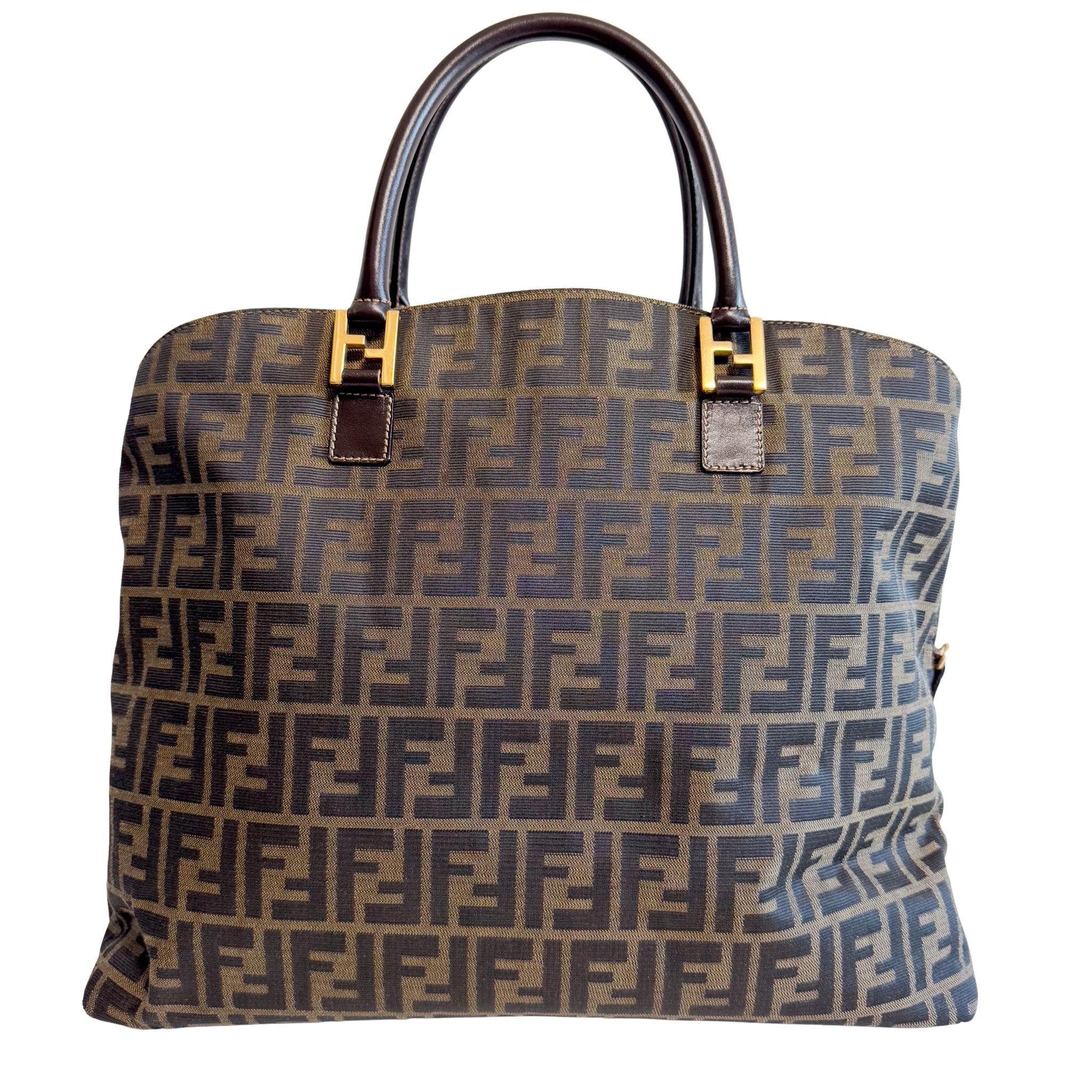 FENDI Zucca Brown Canvas Boston Bag Gold Hardware, in , Sold by HIVE PRELOVED - Travel bags, ,