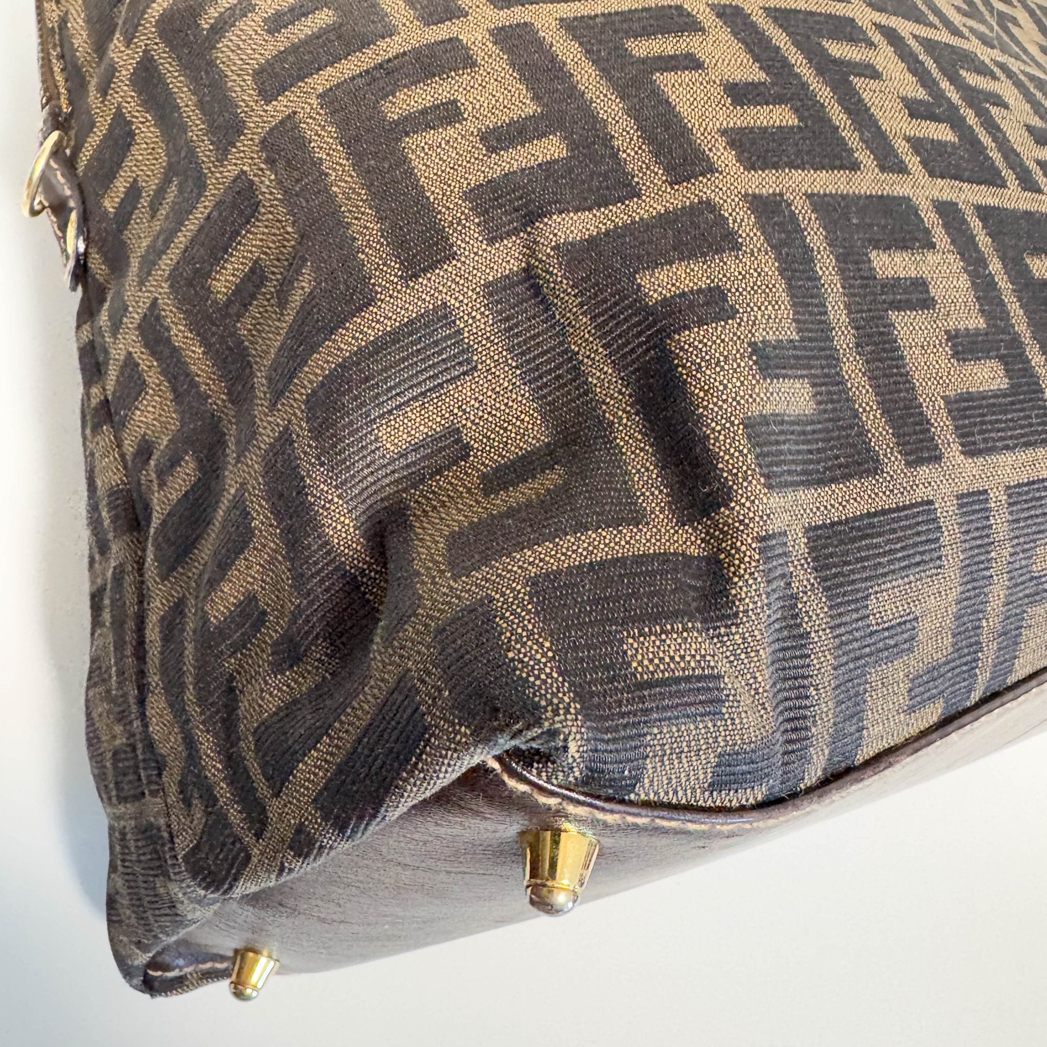 FENDI Zucca Brown Canvas Boston Bag Gold Hardware, in , Sold by HIVE PRELOVED - Travel bags, ,