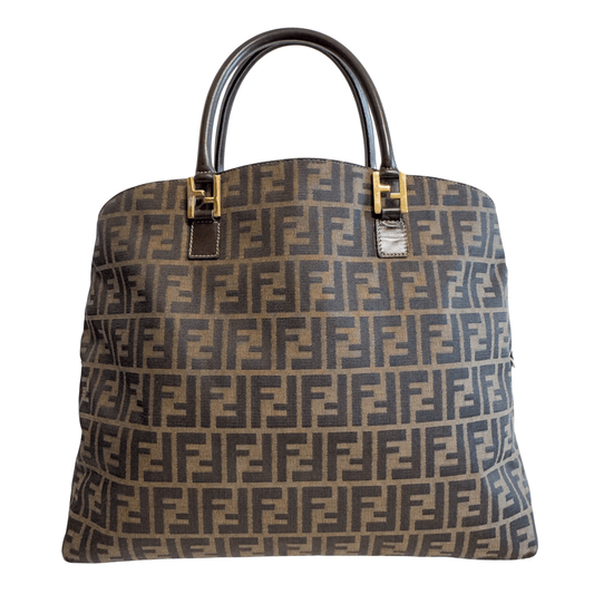 FENDI Zucca Brown Canvas Boston Bag Gold Hardware, in , Sold by HIVE PRELOVED - Travel bags, ,