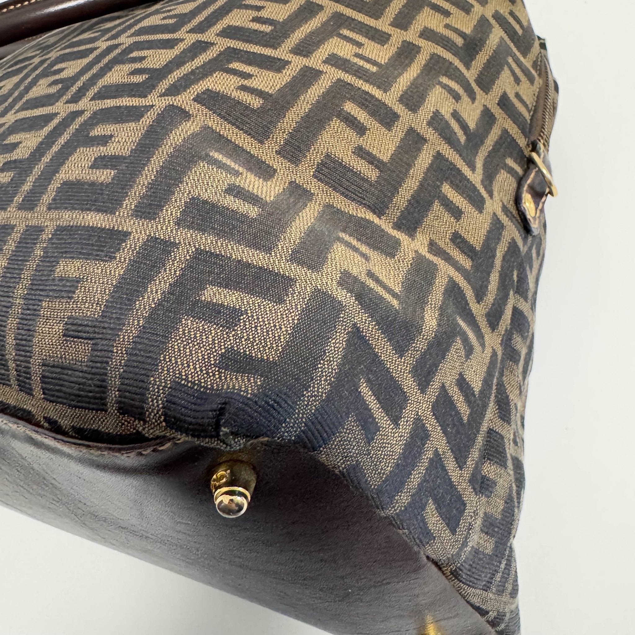 FENDI Zucca Brown Canvas Boston Bag Gold Hardware, in , Sold by HIVE PRELOVED - Travel bags, ,