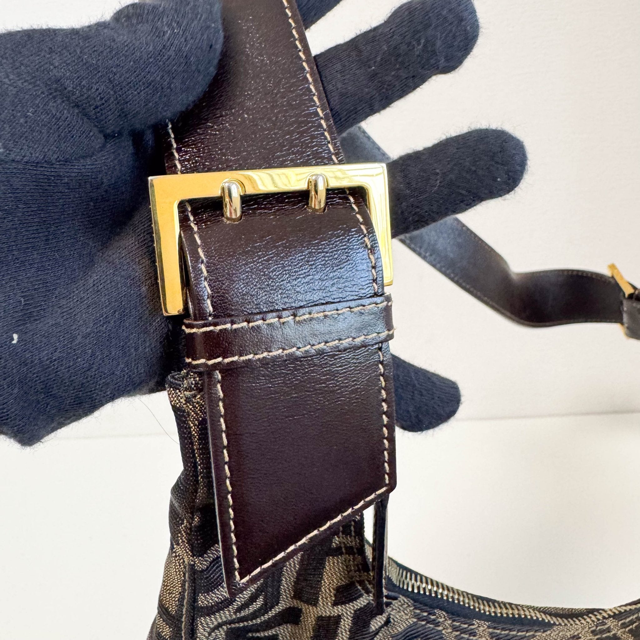 FENDI Zucca Brown Canvas Hobo Shoulder Bag, in , Sold by HIVE PRELOVED - Shoulder Bags, ,