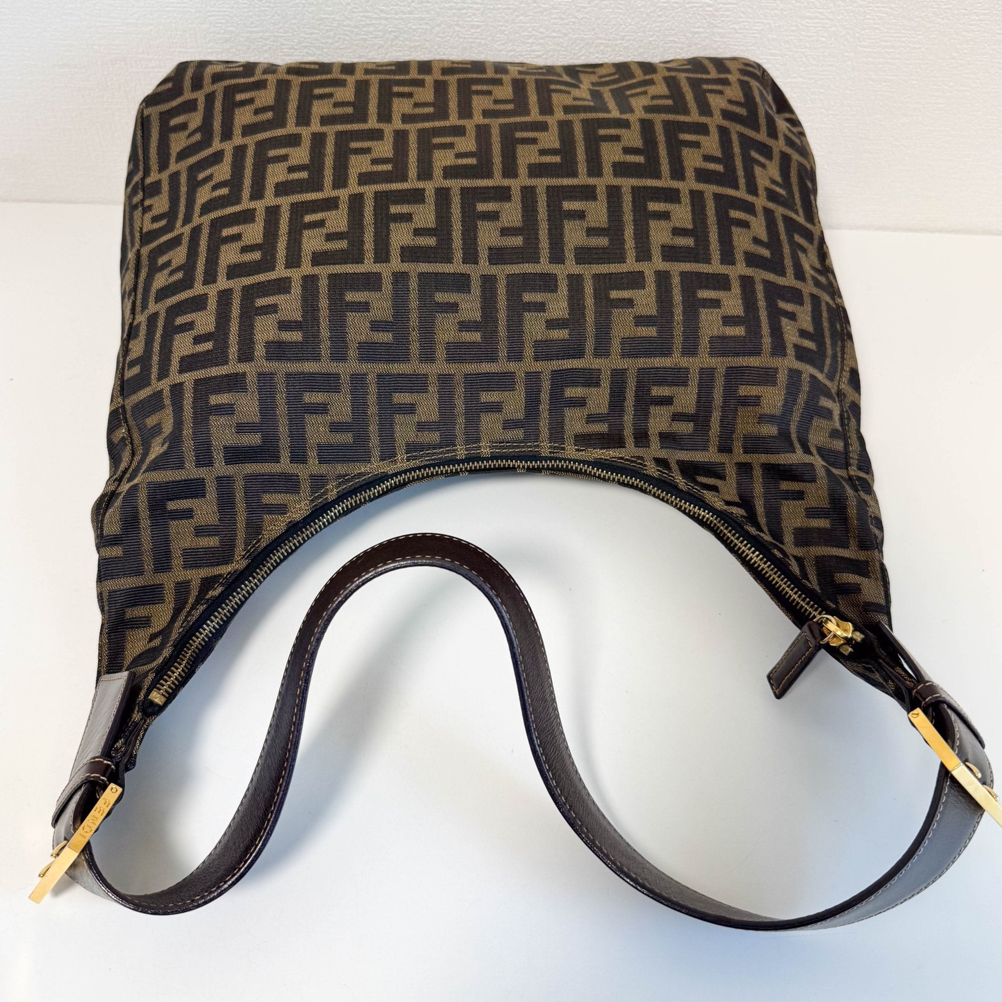 FENDI Zucca Brown Canvas Hobo Shoulder Bag, in , Sold by HIVE PRELOVED - Shoulder Bags, ,