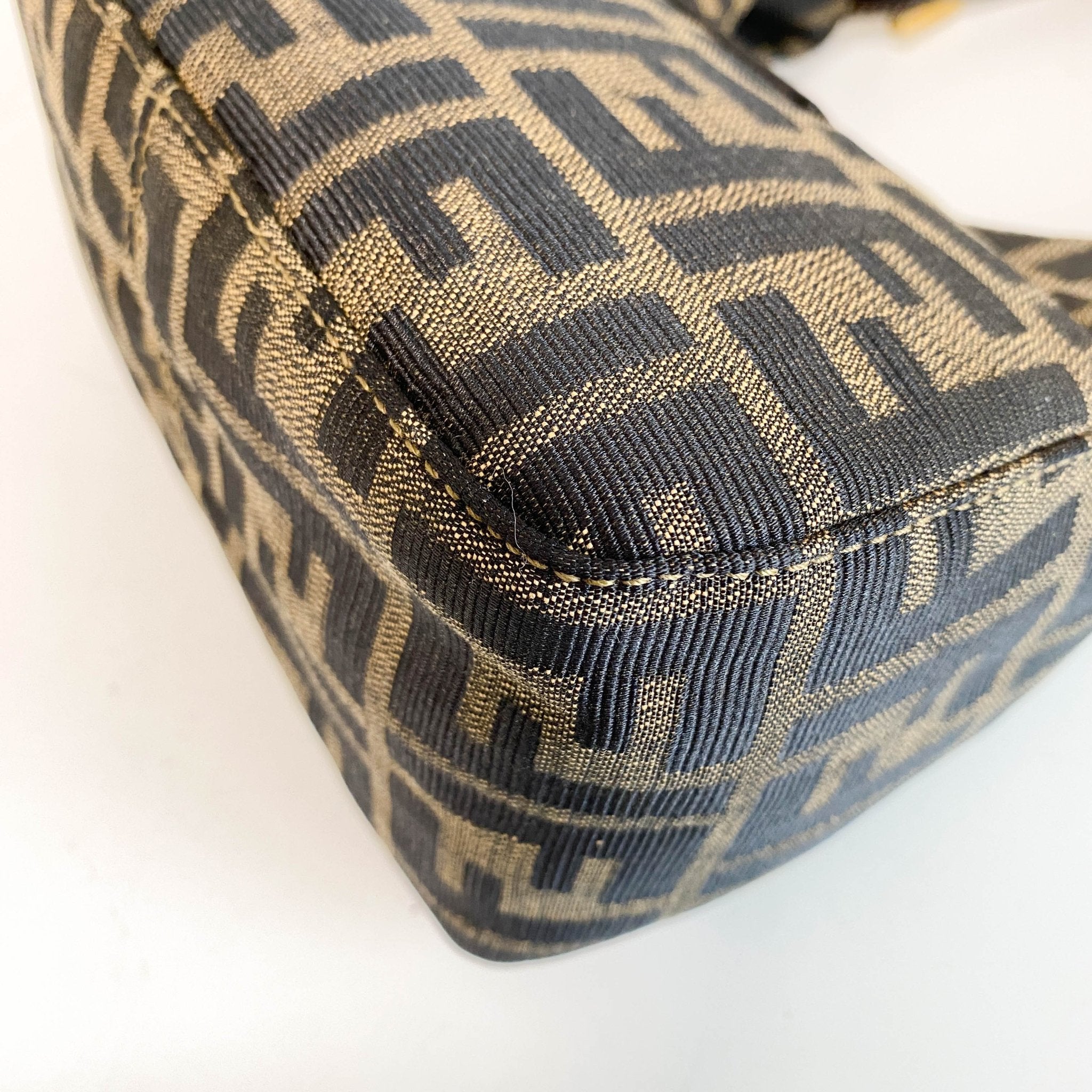 FENDI Zucca Brown Canvas Hobo Shoulder Bag with Gold Hardware, in , Sold by HIVE PRELOVED - Shoulder Bags, ,