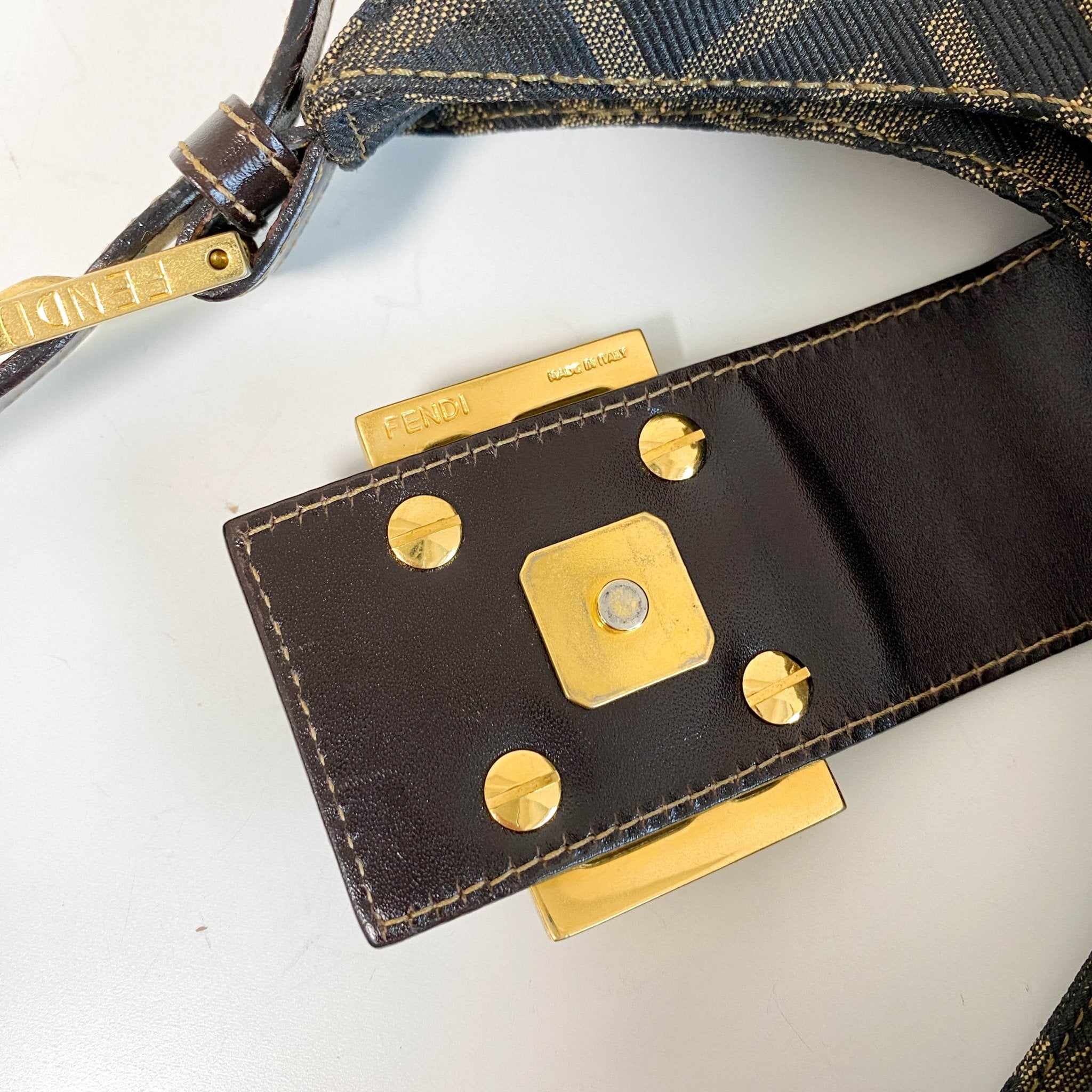 FENDI Zucca Brown Canvas Hobo Shoulder Bag with Gold Hardware, in , Sold by HIVE PRELOVED - Shoulder Bags, ,